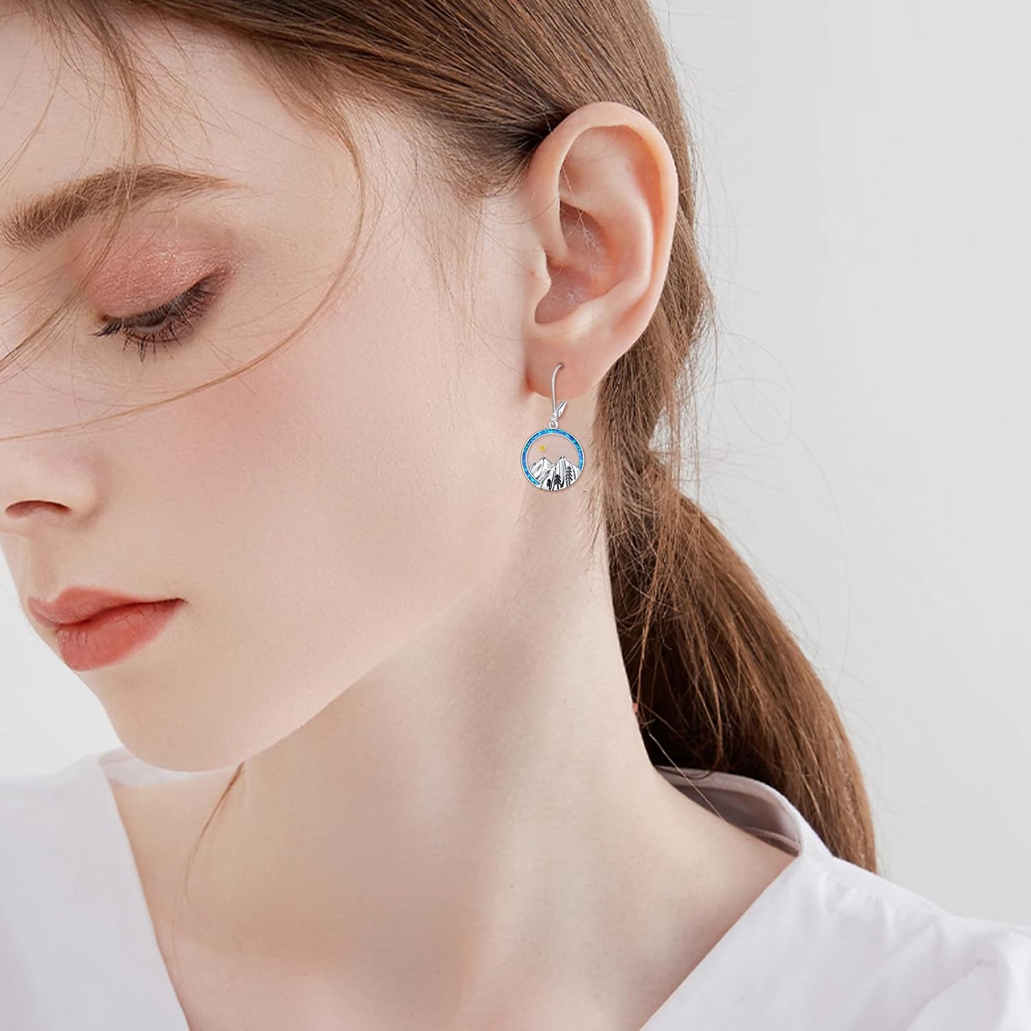 VONALA 925 Sterling Silver Leverback Earrings Tree of Life Cow Hummingbird Evil Eye Spider Bat Snowflake Clover Mustard Seed Faith Christian Earrings for Women - Image 4