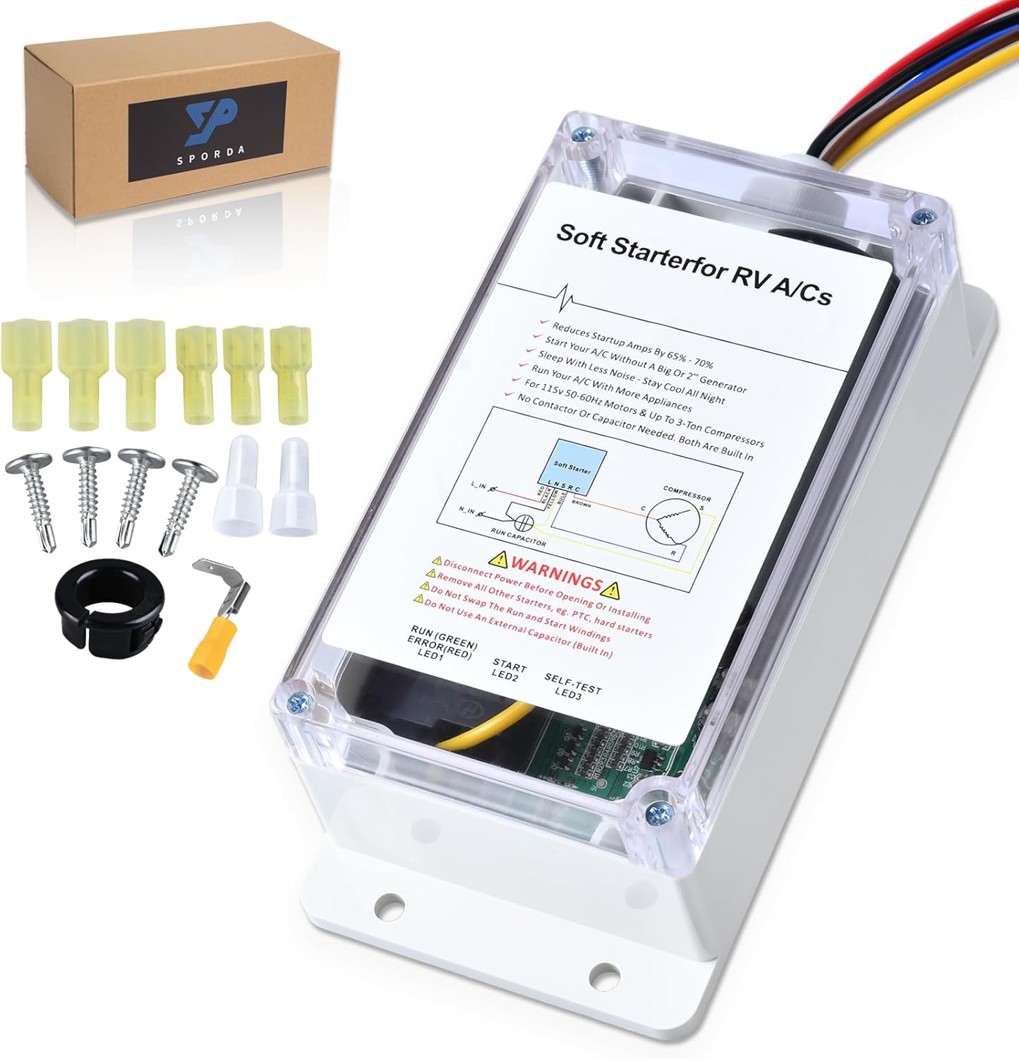 Soft Start for RV Air Conditioner, Compatible for RV Power with Small Generator, Easy Installation