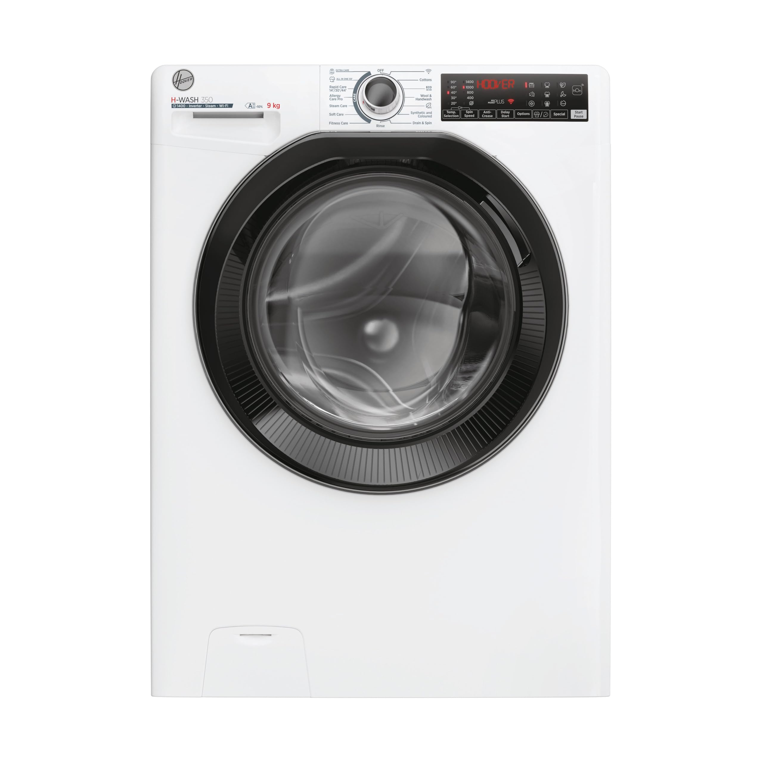 Hoover Hoover H-WASH 350 9kg Freestanding Washing Machine, 1400 RPM, A Rated, ECO-Power Inverter Motor, hOn App, 60 Programmes, Eco Dos