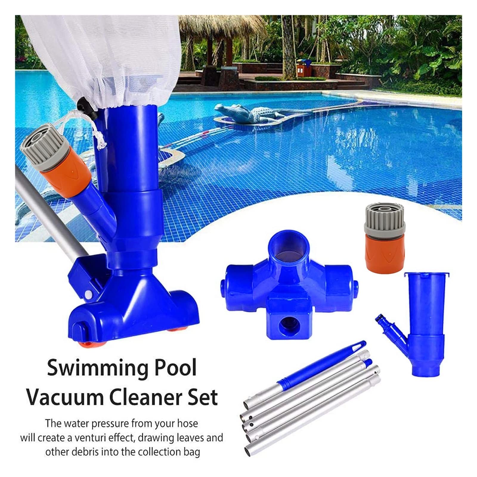 Kit de Limpieza al vacío for Piscina al Aire Libre, Limpieza de Fondo de Piscina, Filtro de Red for Piscina, Juego de aspiradora for Piscina, Skimmer, Herramientas de Limpieza for Piscina