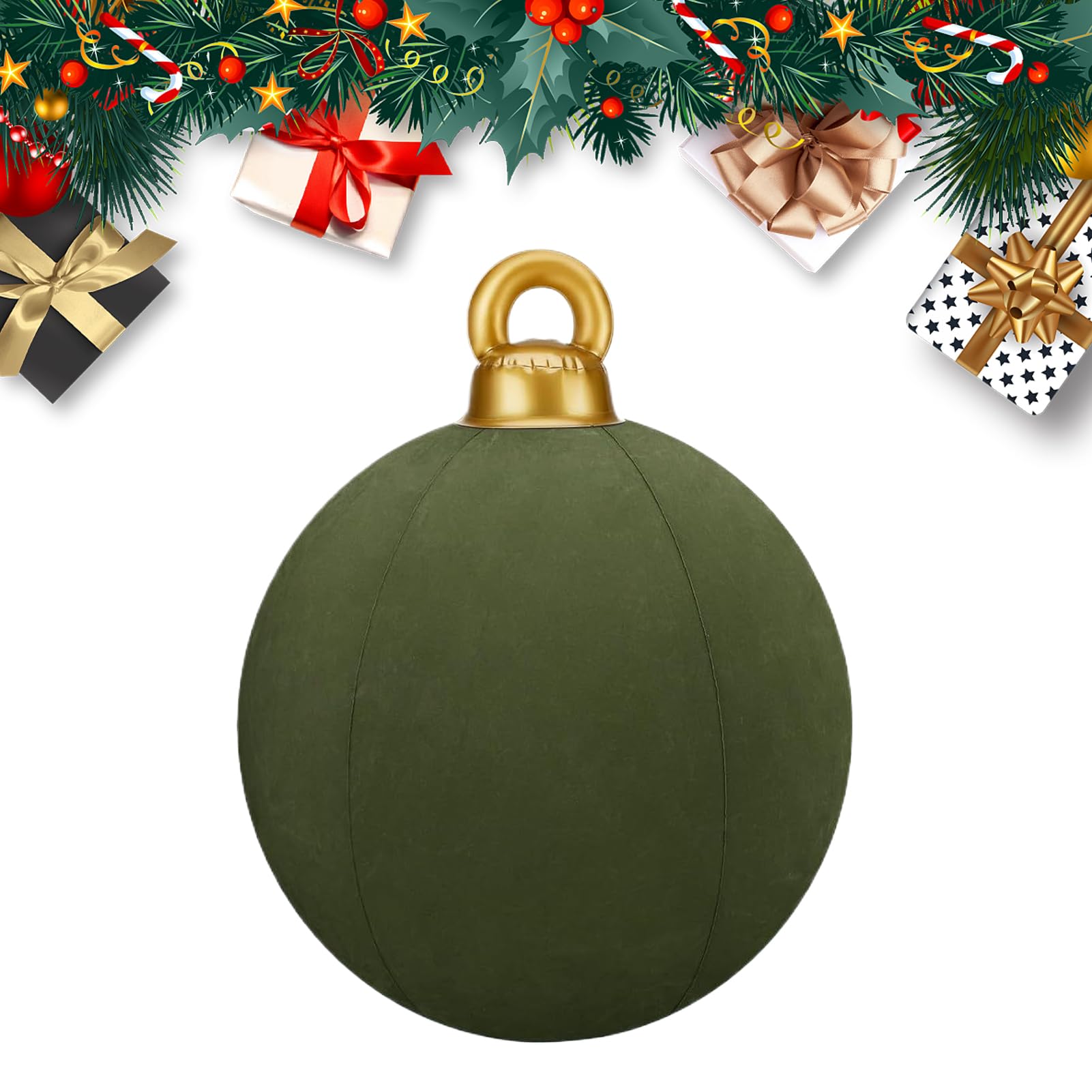 Boules de Noël gonflables résistantes en PVC étanche de 60 cm pour une décoration extérieure durable