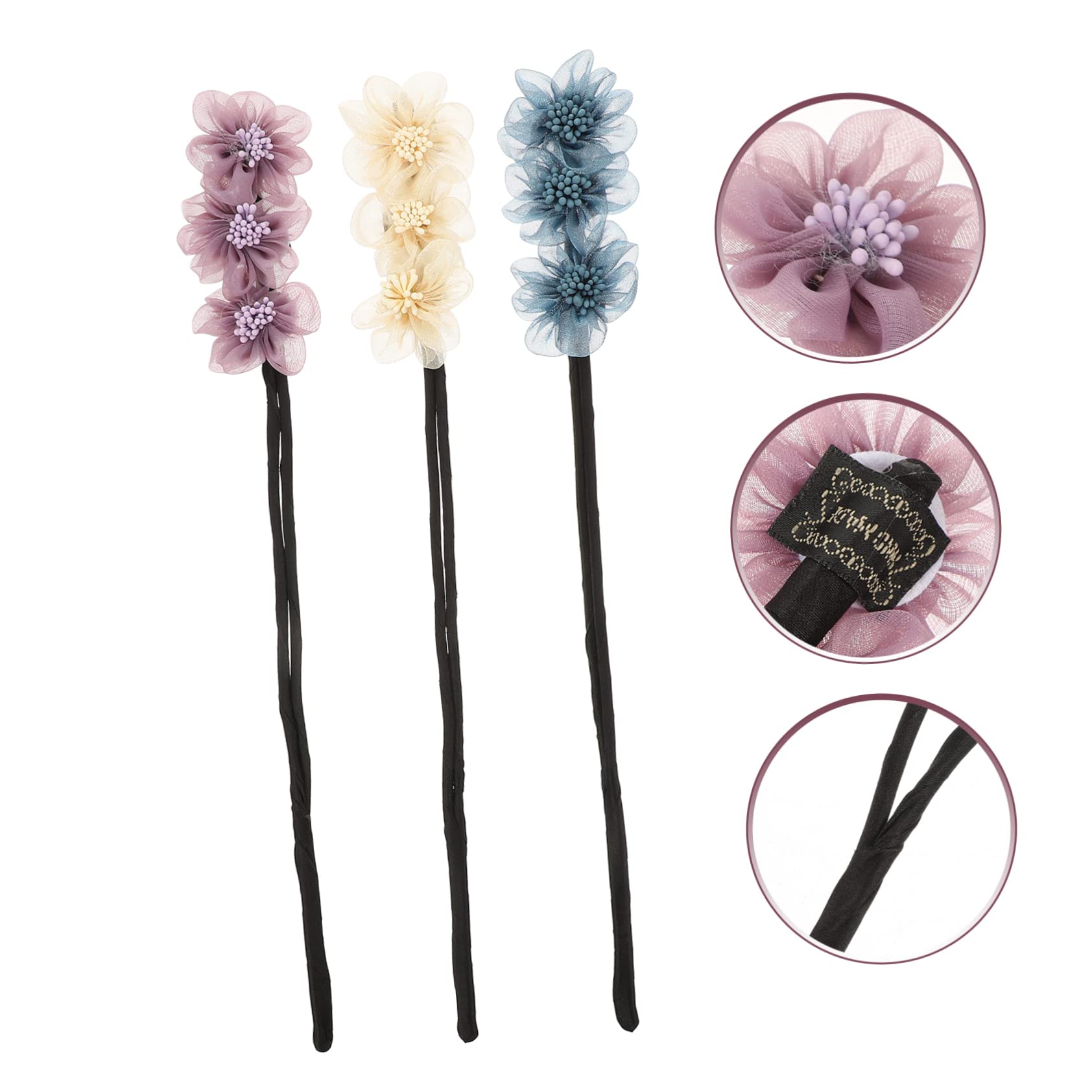 12stücke Teiliges Blumen Dutt-maker Für Haarschmuck Dekorative Haarklammern Für Elegante Hochsteckfrisuren Einfach Zu Bedienen Für Schule Partys Zuhause Farben