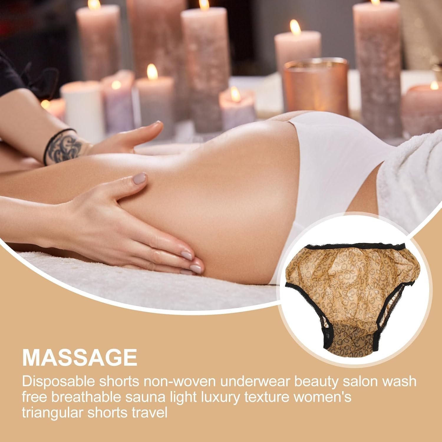 10pcs Women Disposable Non-woven Breathable Underpants for Salon Use | Moisture Wicking, Compact Fit, Comfortable Brief Style, Non-woven Fabric, One-off Wear for Travel and Sauna