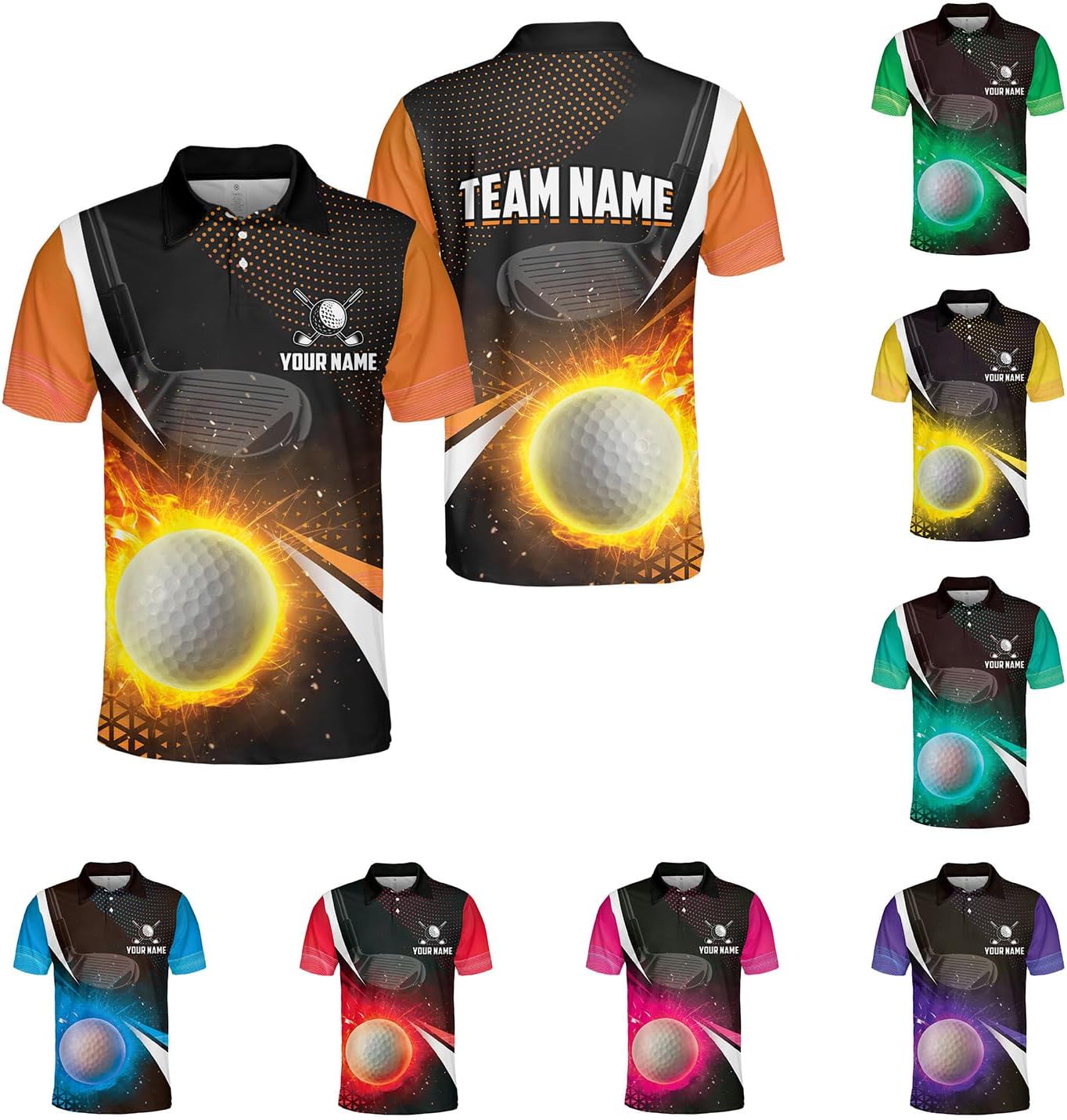 Personalized Golf 3D Polo Shirts for Men Crazy Golf Shirts Men Polyester Short Sleeve Golf Club Funny Swing Golf Men