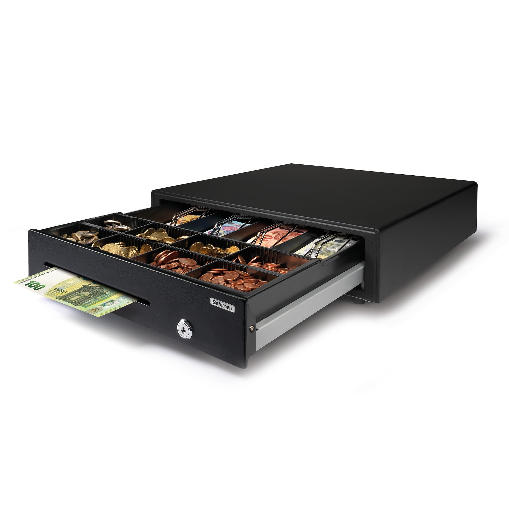 Safescan SD-4141 Standard-Duty Cash Drawer 4 Note 8 Coin Slots RJ-12 Connection 41x41.5x11.5 cm