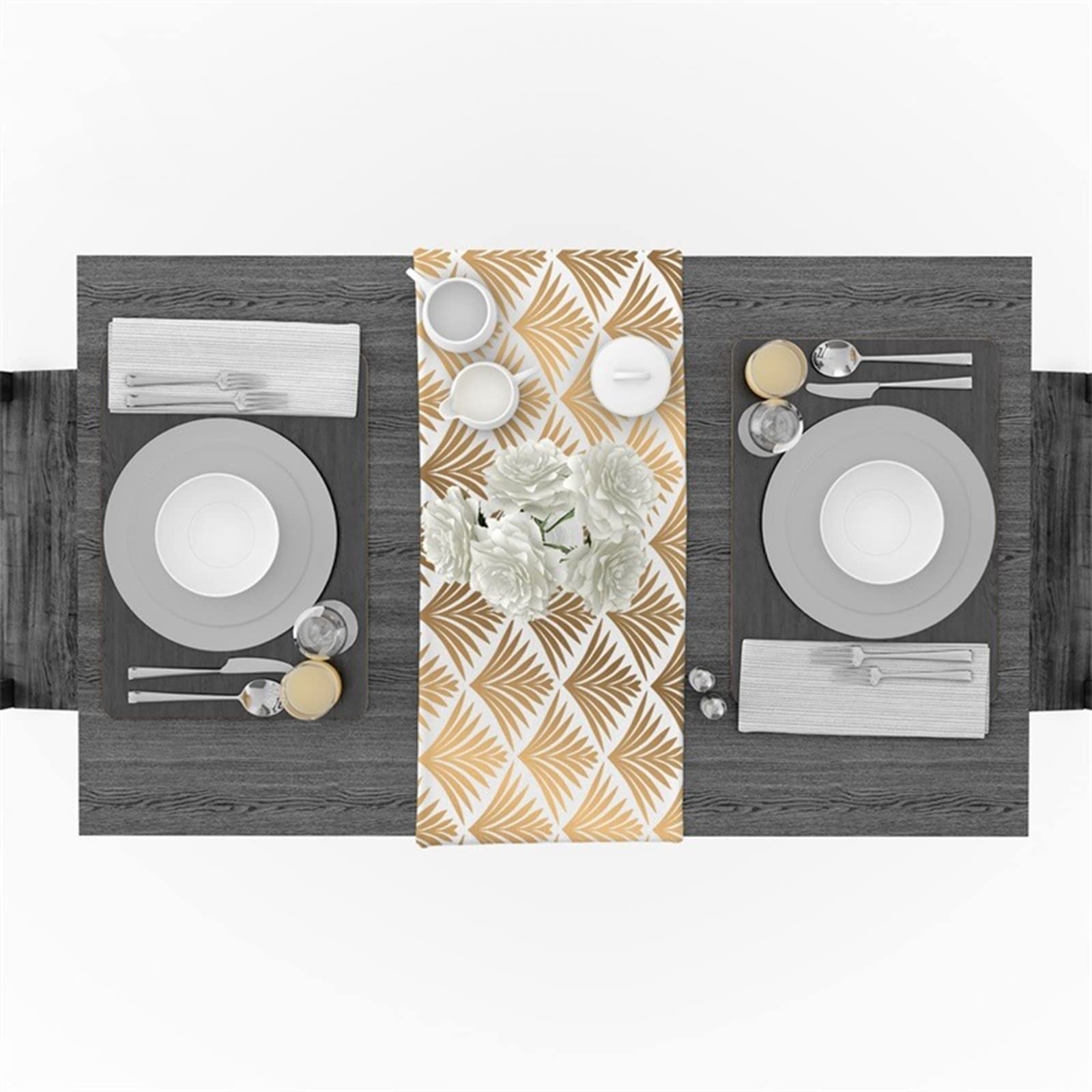 Runner da tavola natalizio, runner da tavola in lino, 46 x 183 cm, decorazione da cucina, decorazioni natalizie