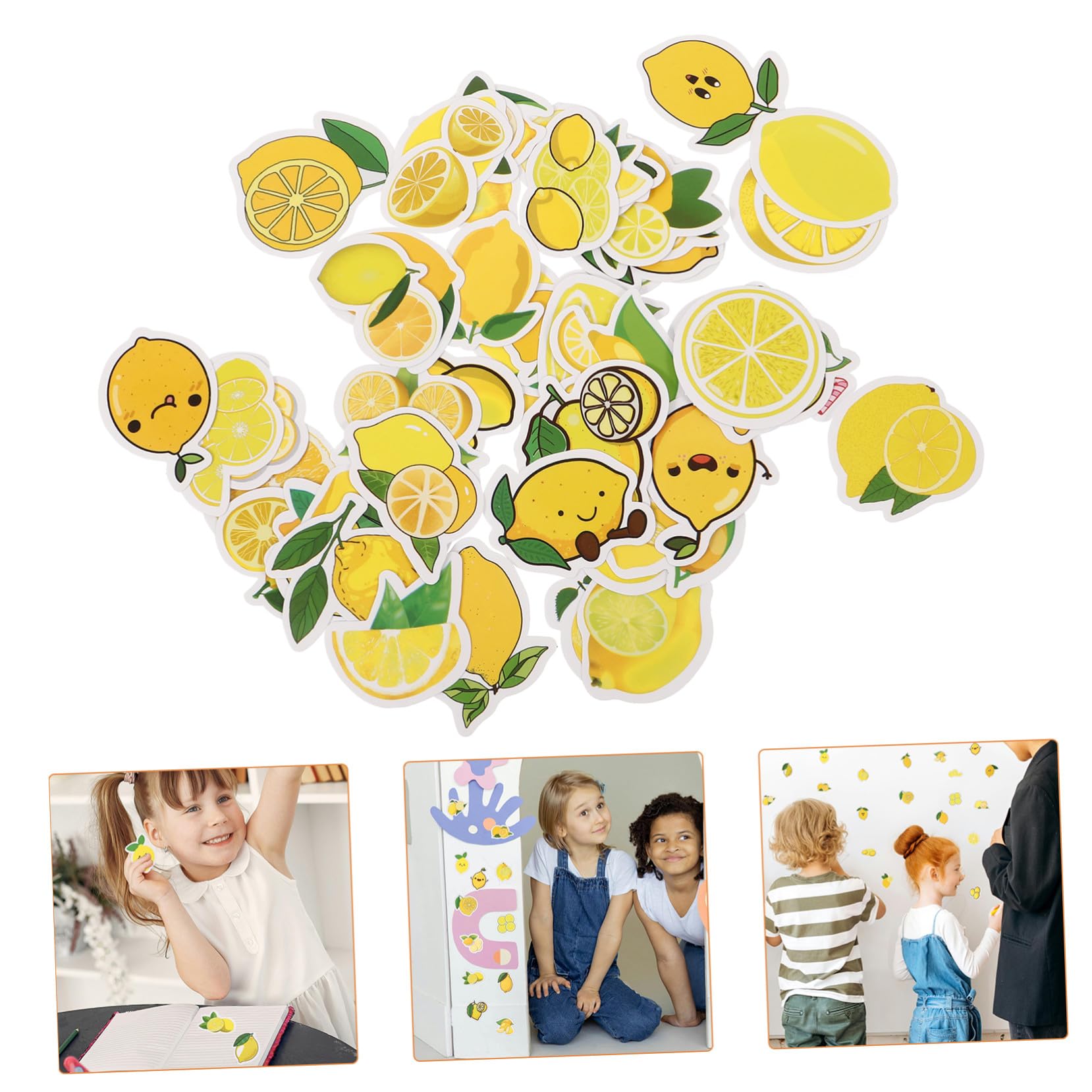 50 Pegatinas Adhesivas para Ordenador y Maletas Diseño Adorable de Limón, Material Autoadhesivo Seguro y Variedad de Patrones para Decorar y Regalar