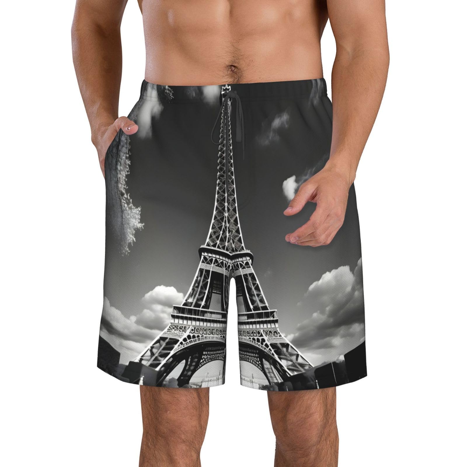 Short de bain Tour Eiffel idéal pour vos vacances d'été à la plage - 3