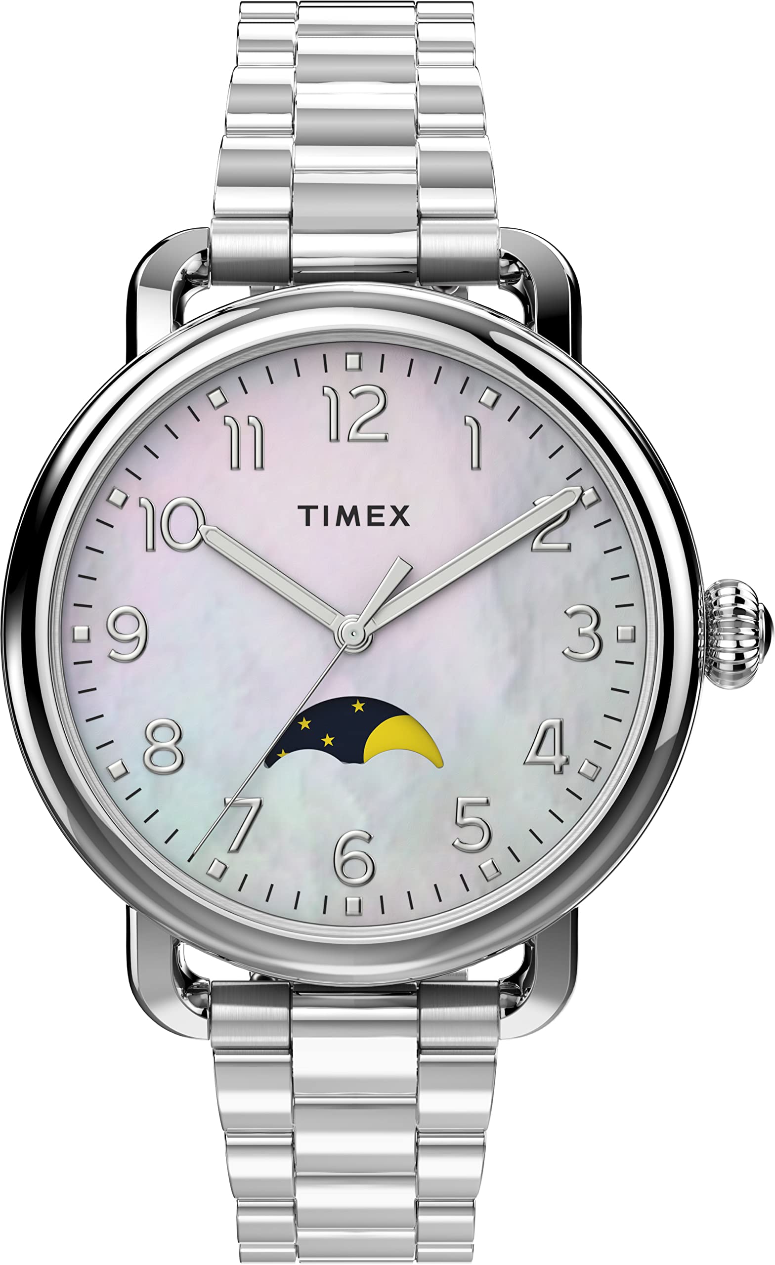 TIMEX Multifunctonal Womens Analog White Dial Coloured Quartz Stainless Steel Strap Watch, Round Dial with 34 mm Case Width - TW2U98300UJ (B0C1K66H5P) Amazon Price History, Amazon Price Tracker