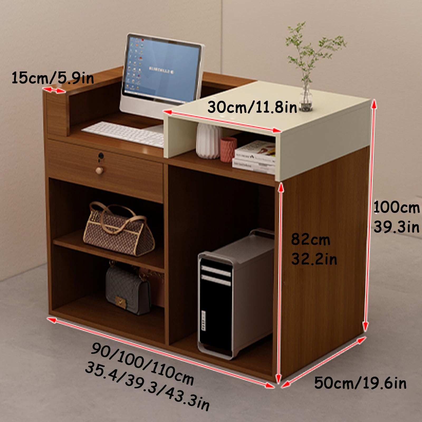 Amazon.co.jp: SXZenSpace 受付デスク、木製コンピューターフロント Amazon.co.jp: SXZenSpace 受付デスク、木製コンピューターフロント