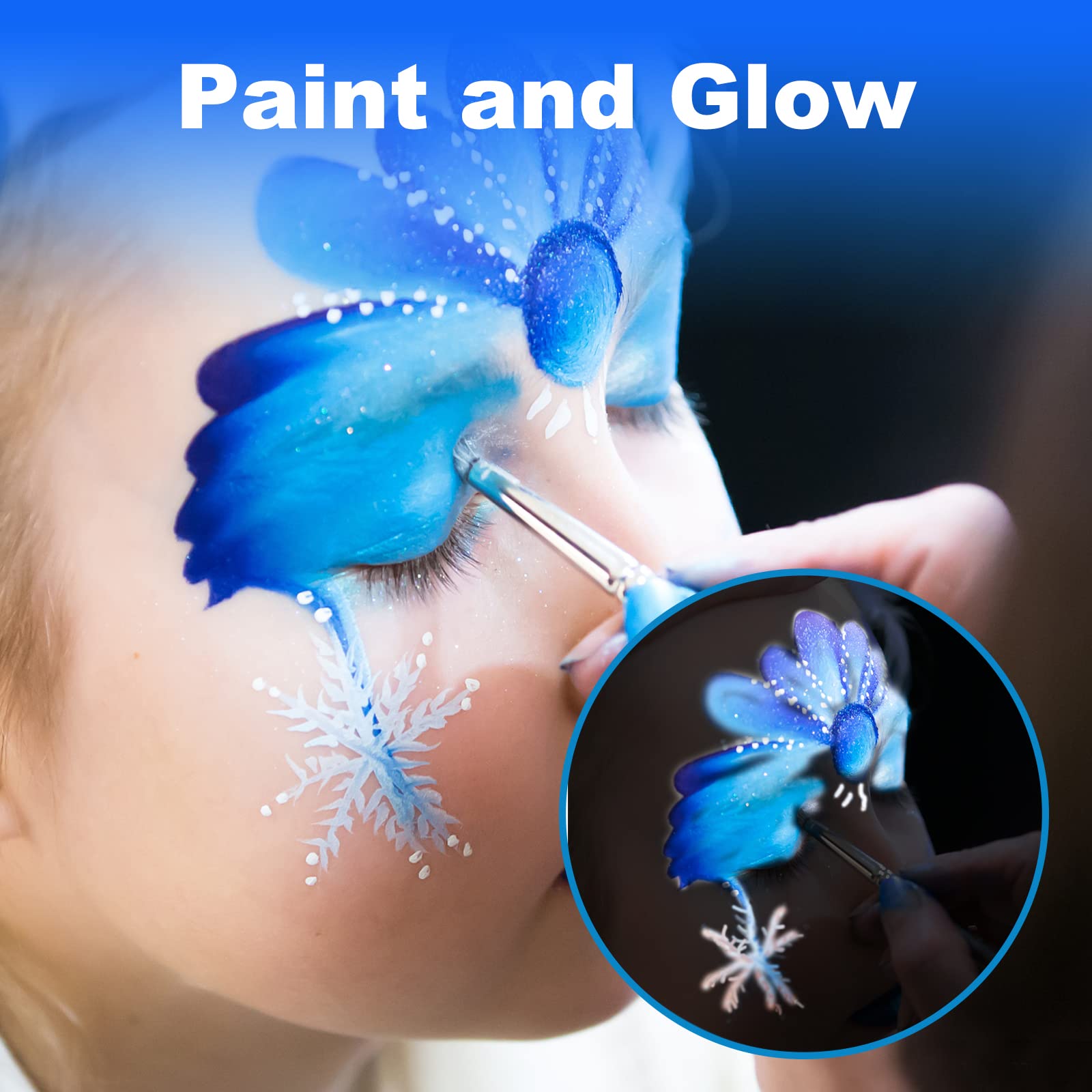 UV Neon Face and Body Paint, Washable Fluorescent Blacklight Paint