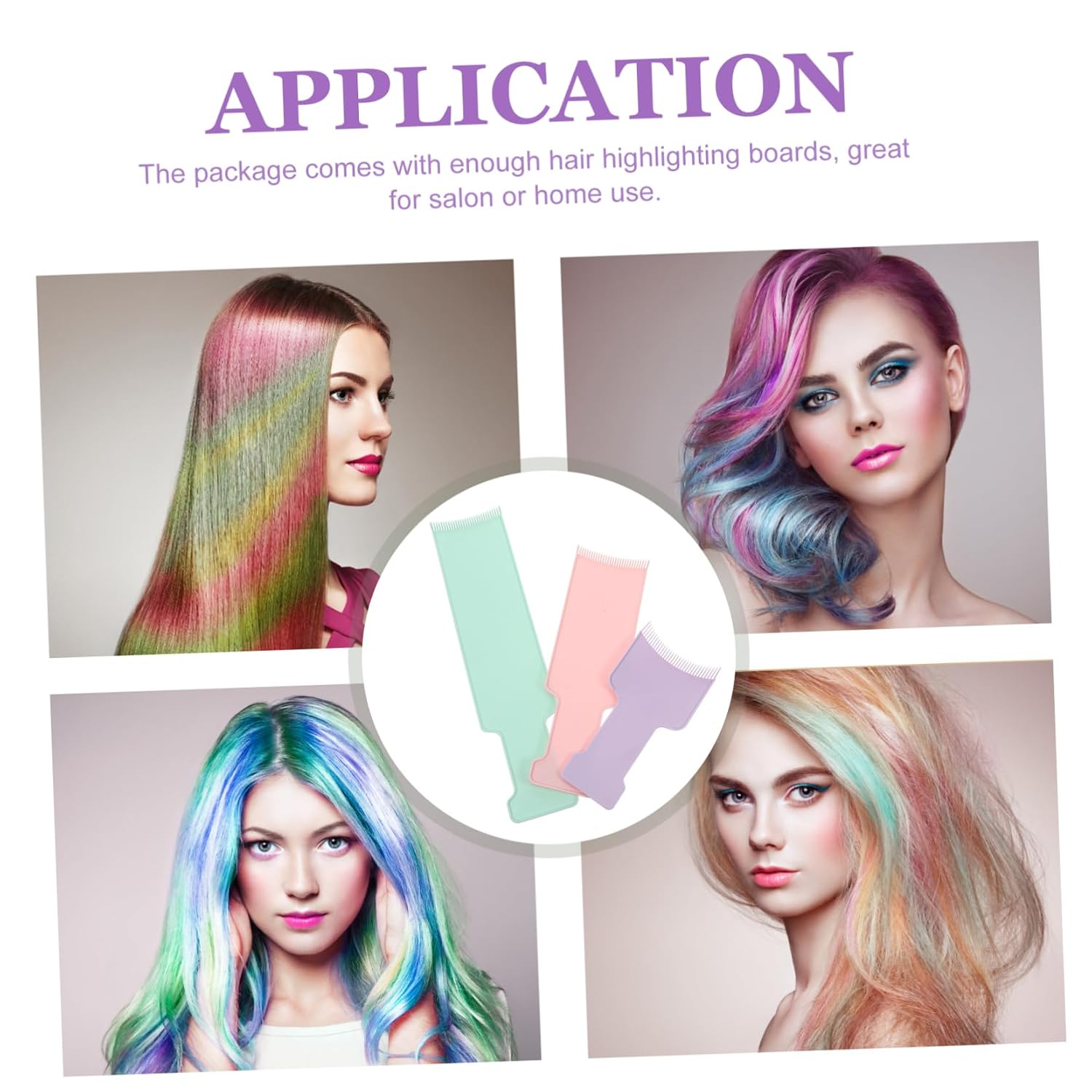 Kichvoe 3pcs Hair Dyeing Professional Highlighting Board Teeth Essential Hair Coloring Tools for Home and Salon Use