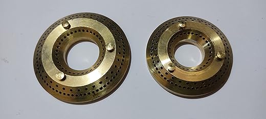 Brass Burners Set of 2 Suitable for Sunflame Brand Auto Ignition Cooktop, Glass Top, Hob Top, Gas Stoves. Medium and Small
