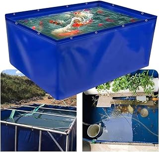 Multifunctional PVC Fish Pond with Drain Valve - 1x1.5x1.2m Folding Canvas Aquarium for Gardens, Emergency Water Supply, and Drought Relief Solutions