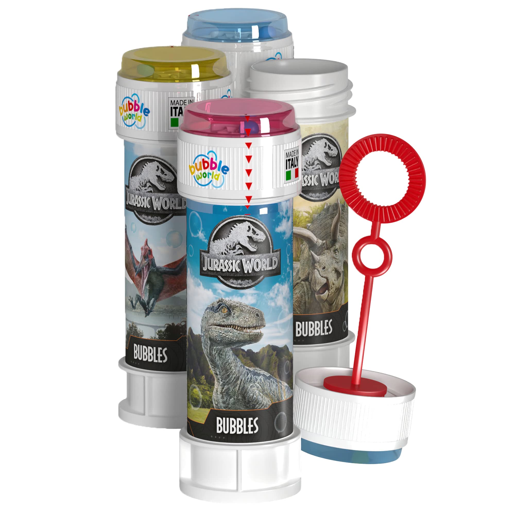 DULCOP - Jurassic Park/Jurassic World Bubbles - Soap Bubbles - 60 ml - 047335 - Multi-Coloured - Plastic - Official Licensed - Children's Toy - Outdoor Game - Ages 3+