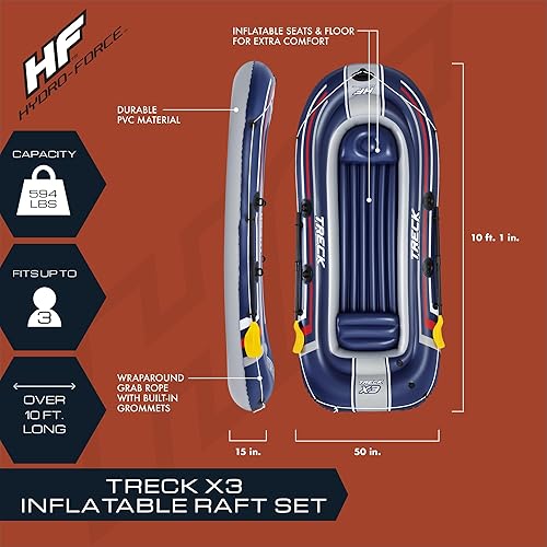 Miniatura 10 de Bestway Hydro-Force - Juego de balsa inflable para niños y adultos, ideal para estanques, lagos, ríos