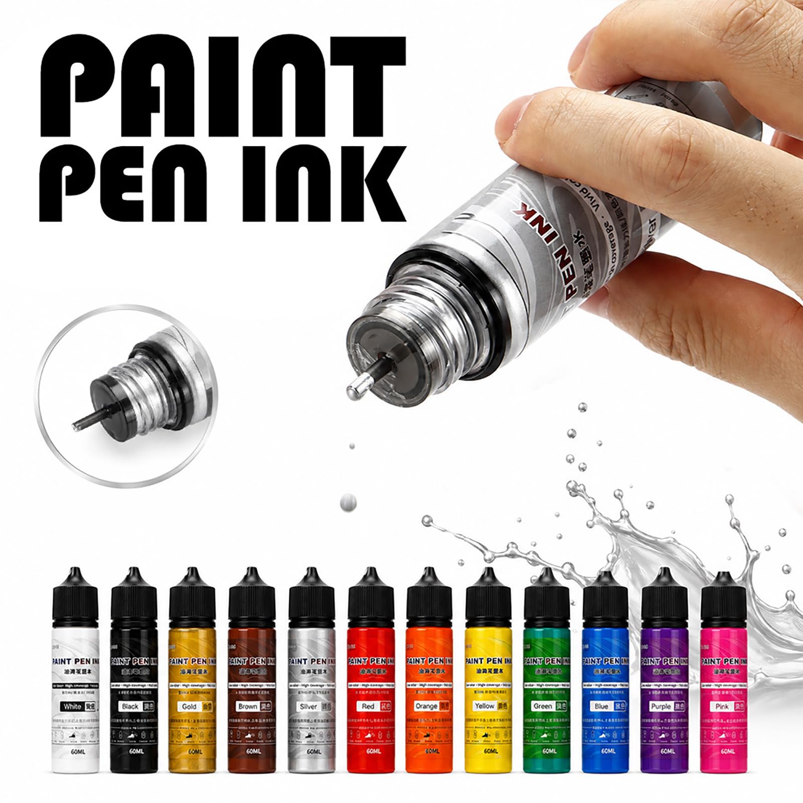 Ensemble de 12 bouteilles d ' encres de peinture à l ' huile, Collection de peintures à base d ' huile pour amateurs et artistes, 60ml par bouteille