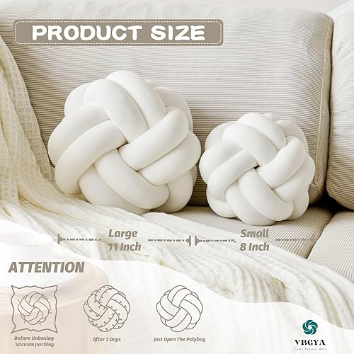Miniatura 2 de Cojín de almohada con nudo, cojín decorativo suave para el hogar, almohadas anudadas redondas, cojines modernos para el hogar, hechos a mano para