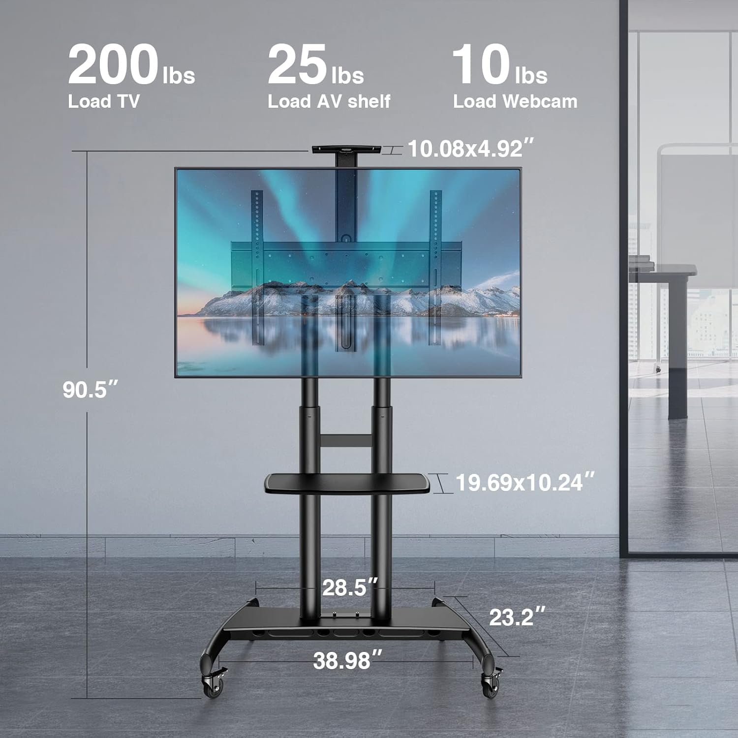 Buy PERLESMITH Mobile TV Stand for 5590 Inch Flat/Curved Screen TV Max