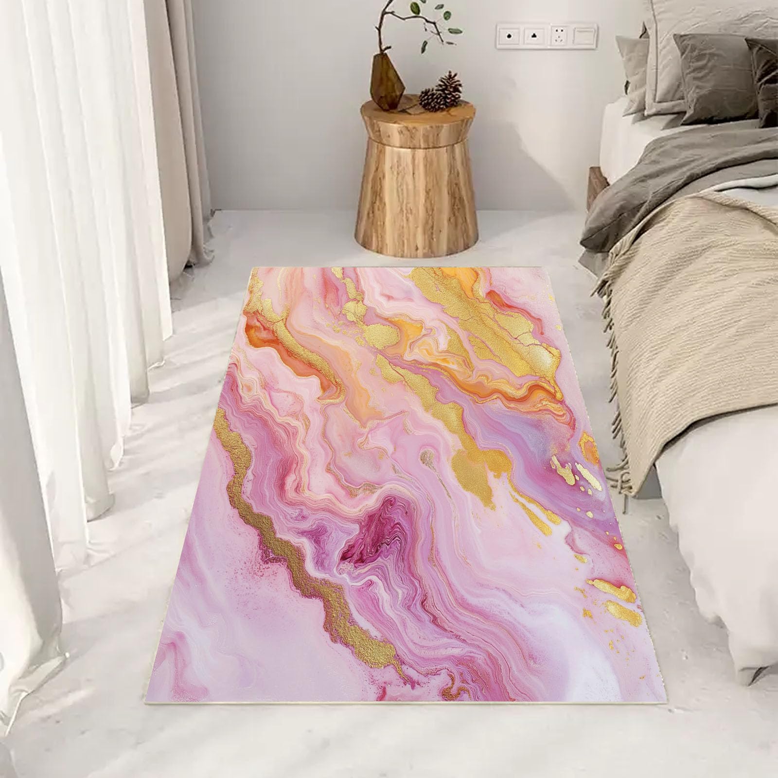 Tapis cuisine lavable et antidérapant style marbre abstrait moderne