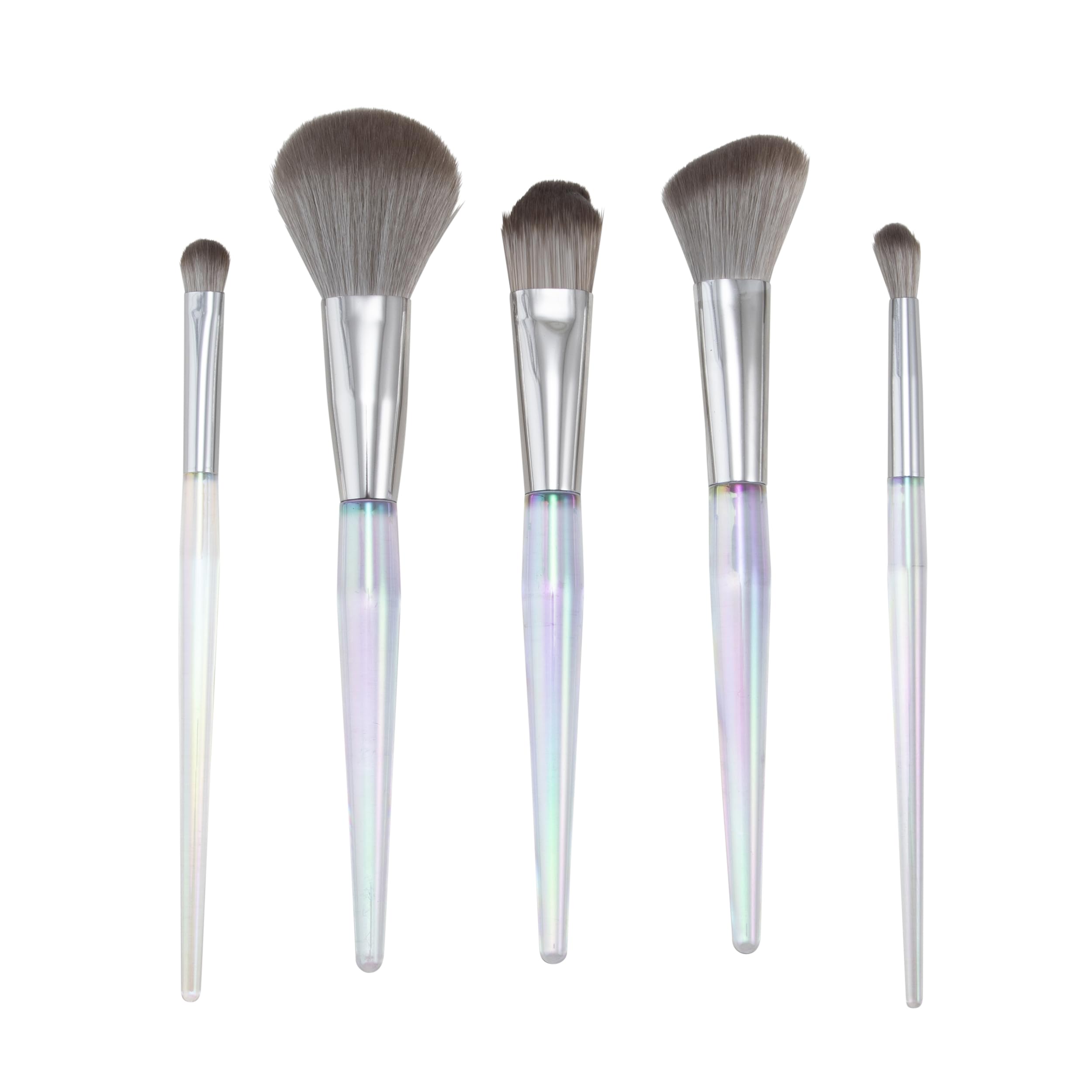 Candie Couture Lot de 5 pinceaux de maquillage comprenant un pinceau à ombre, un pinceau à fond de teint, un pinceau à poudre, un pinceau à blush biseauté et un pinceau