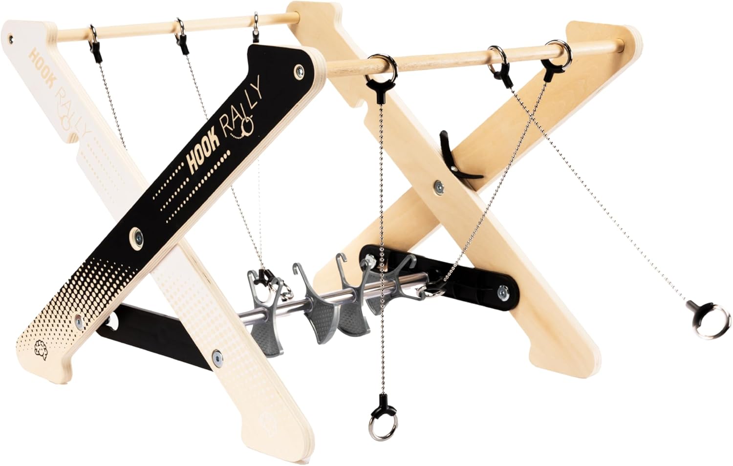 Fat Brain Toys Hook Rally Portable Wooden Tabletop Skill Challenge, Ring Toss Game for Kids and Adults, Hook Game Ring Toss, Fun Toys, Ages 8 to Adult