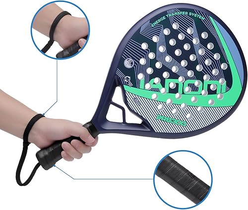 Vista 22 de IANONI Raqueta de pádel Superficie de Fibra de Carbono con Espuma EVA Memory Flex Core Padel Raquetas de Tenis Raqueta de Pádel T-PR8100