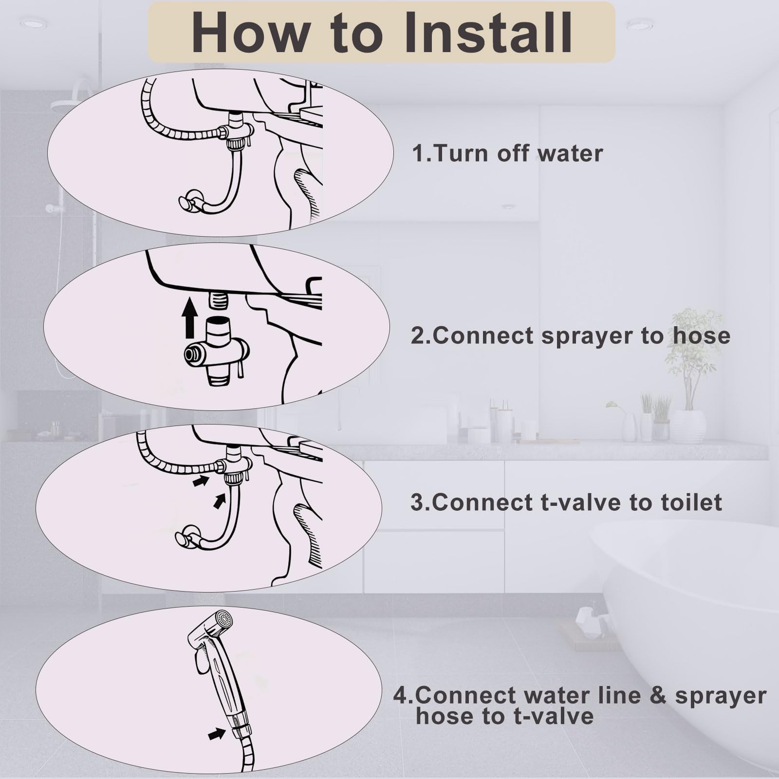 Doccetta Bidet Acciaio Inossidabile con 1.5M Tubo Flessibile e Staffa a Muro, Bidets Doccia a Mano in Acciaio Inox, Stoffa Portatile Spruzzatore Kit, Bidet Tenuto in Mano Kit per L'Igiene Personale