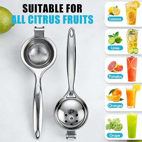 Miniatura 6 de Lemon Squeezer Manual, Large Handheld Metal Lemon Juicer Squeezer Dishwasher Safe, Heavy Duty Lemon Press Squeezer is Suitable for Lemon, Lime, and