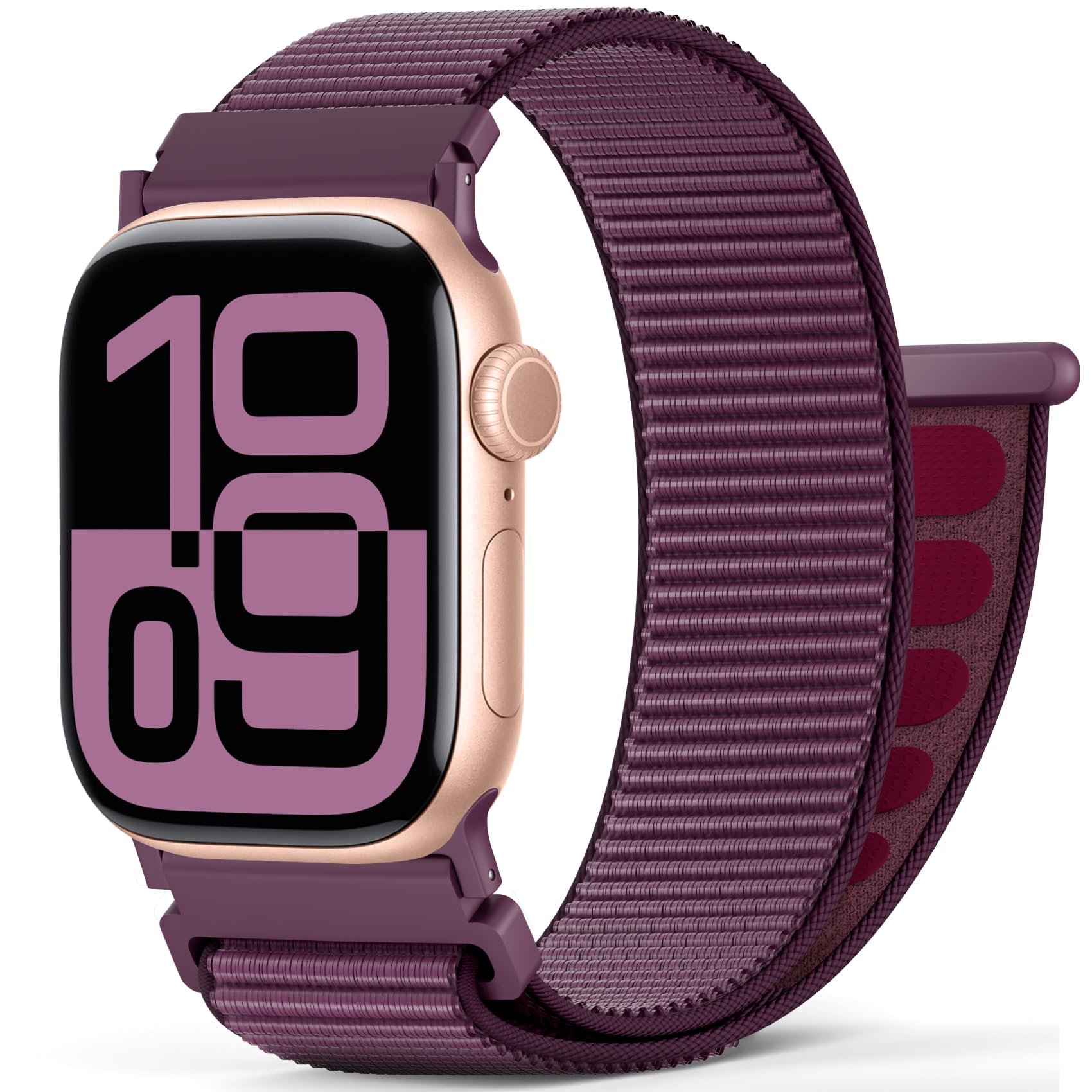 Nylon Armband Kompatibel mit Apple Watch 40mm 42mm 46mm 44mm 45mm 41mm 38mm 49mm, Loop Ersatzarmband mit Klettverschluss für Apple Watch Ultra SE Series 11 10 9 8 7 6 5 4 3 2 1 Herren Damen