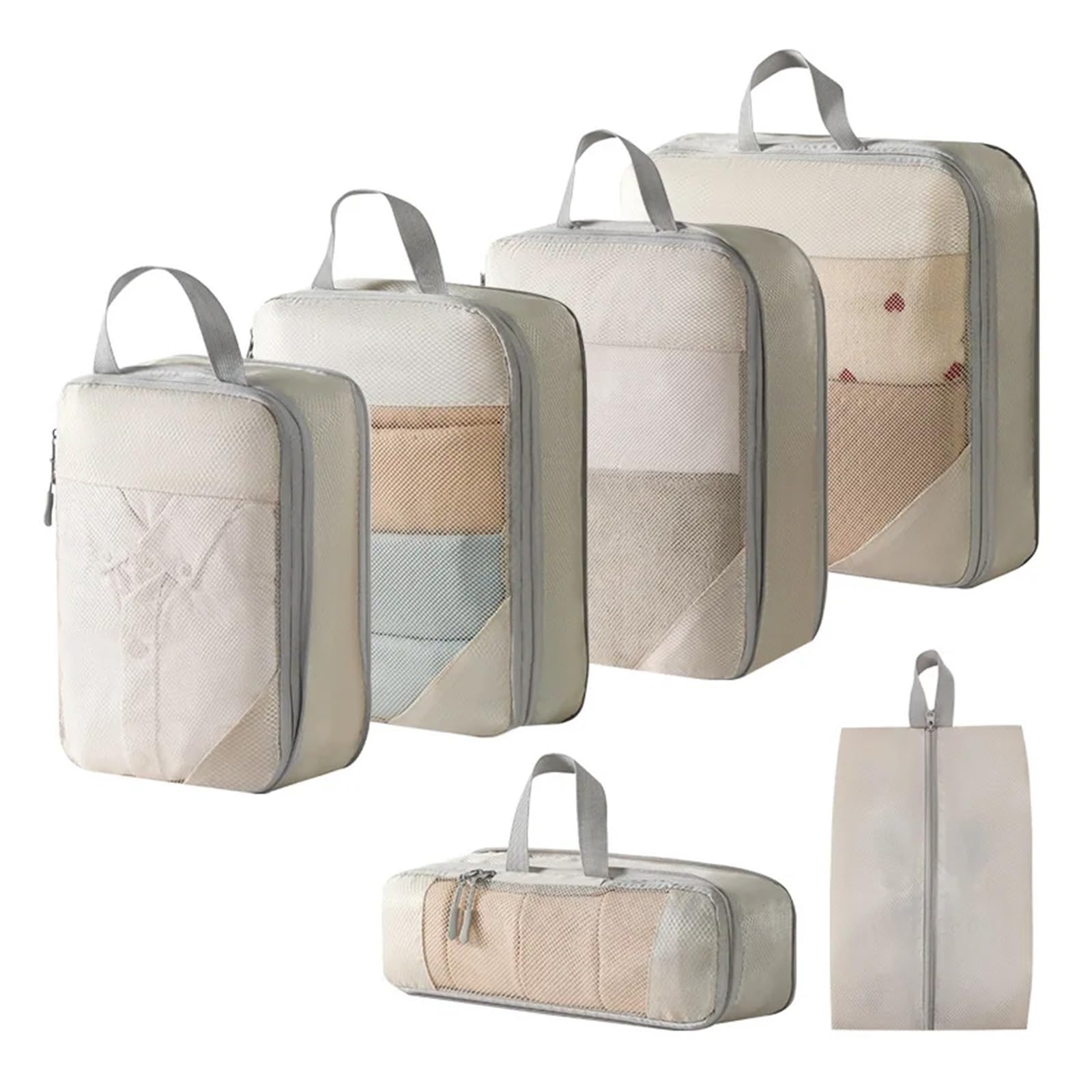 Luggage Organiser Set Compression Packing Cubes For Suitcases Travel Accessories Expandable Organizers Lightweight Organizer(Style 06)