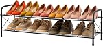 Hoctieon 2 Tier Shoe Rack for Closet, Shoe Rack FreeStanding, Entryway Shoe Shelf, Shoe Storage Organizer, Durable Mesh Style Shoe Racks, Black