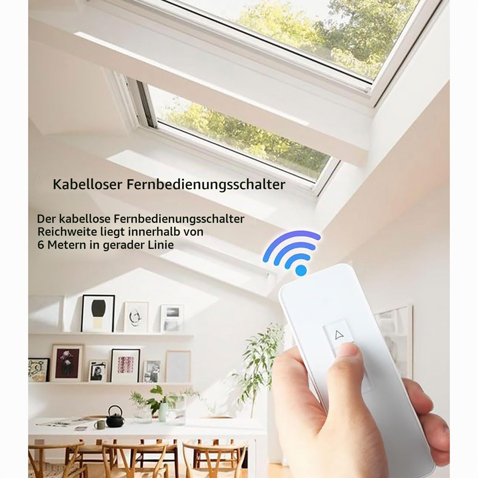 2V Automatischer FensteröFfner, Elektrischer Ketten-FensteröFfner-Antrieb, 300-1000mm Hub, Mit Wandschalter + Fernbedienung, Max. 400N, Dachfenster,600mm