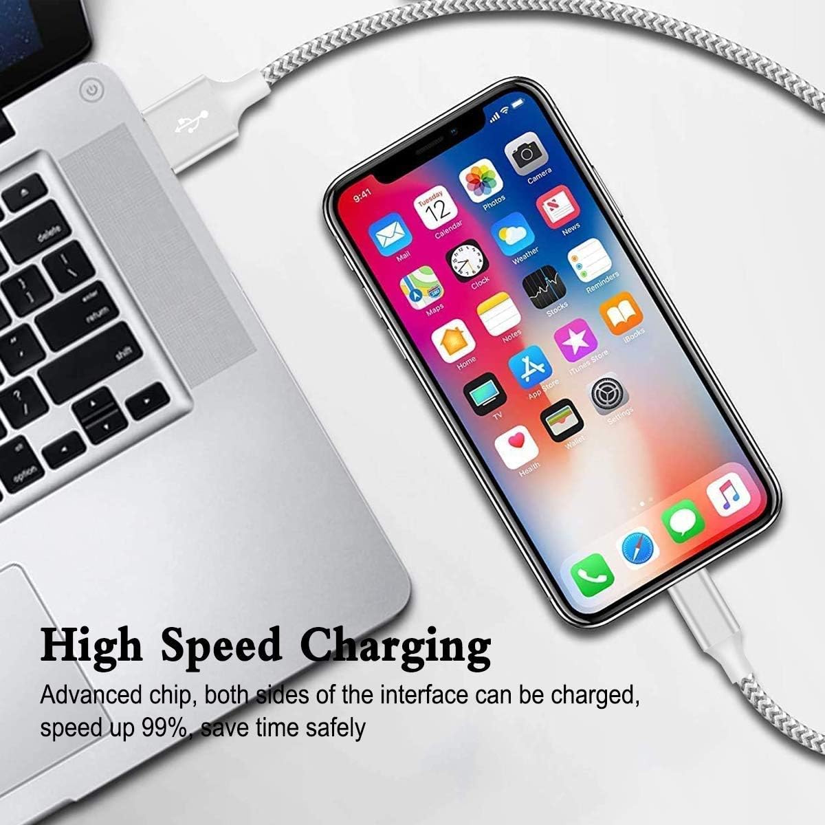 Uр Tо 40% оƒƒ 6FT iPhone Charger, MFi Certified Lightning Cable Durable Fast Charger Nylon Fast Charging Cord Compatible iPhone 11 Pro Xs MAX XR 8 8 Plus 7 7 Plus 6s 6s Plus 5Pack Bеѕt Sеllеr 6FT iPhone Charger, MFi Certified Lightning Cable Durable Fast Charger Nylon Fast Charging Cord Compatible iPhone 11 Pro Xs MAX XR 8 8 Plus 7 7 Plus 6s 6s Plus 5Pack