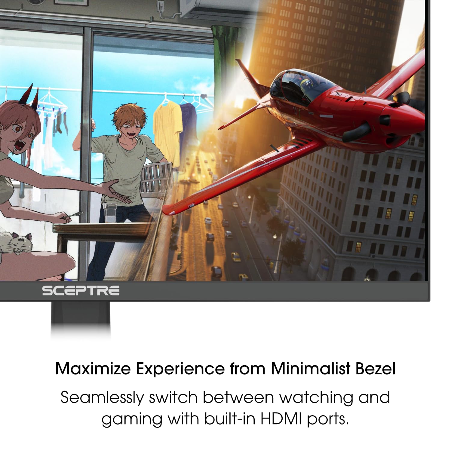 Sceptre New 22-inch Gaming Monitor up to 144Hz HDMI DisplayPort Build-in Speakers, Machine Black 2026 (E225W-FW144 Series)