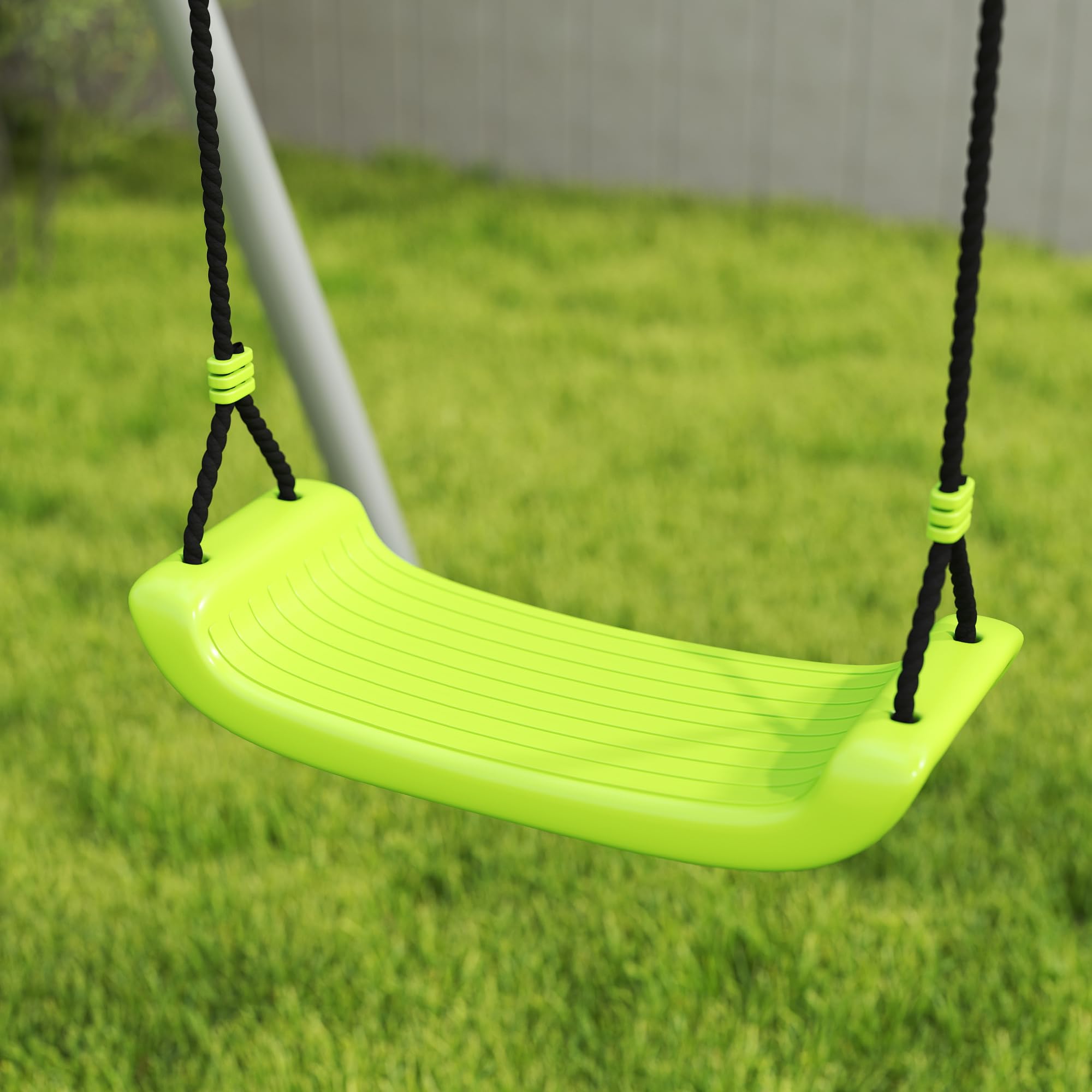 AIYAPLAY Balançoire Portique pour Enfant 4 en 1 pour 4 Enfants 135 kg Vert | 1 Agrès, 1 Face à Face, Panier de Basket-Ball, But de Football, Balançoire Enfant Extérieur, pour 3-8 ans