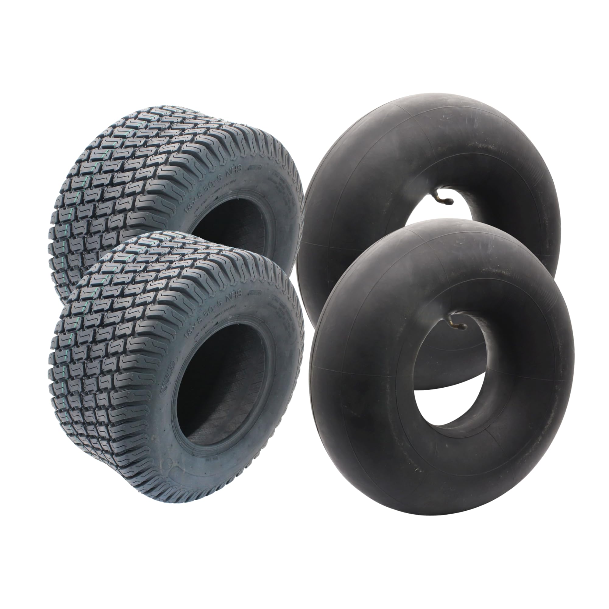 SECURA 2x pneus avec chambre à air 18x8.50-8 compatibles avec divers tondeuses à gazon autoportées