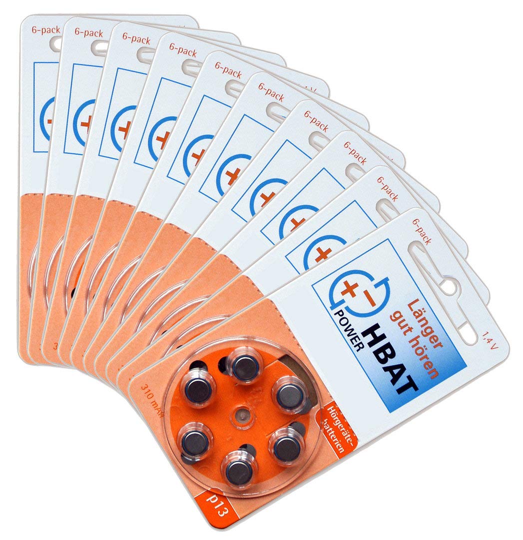 Powerone Batterie Per Apparecchi Acustici Tipo 13; 60 Pezzi; Arancione - Foto 3