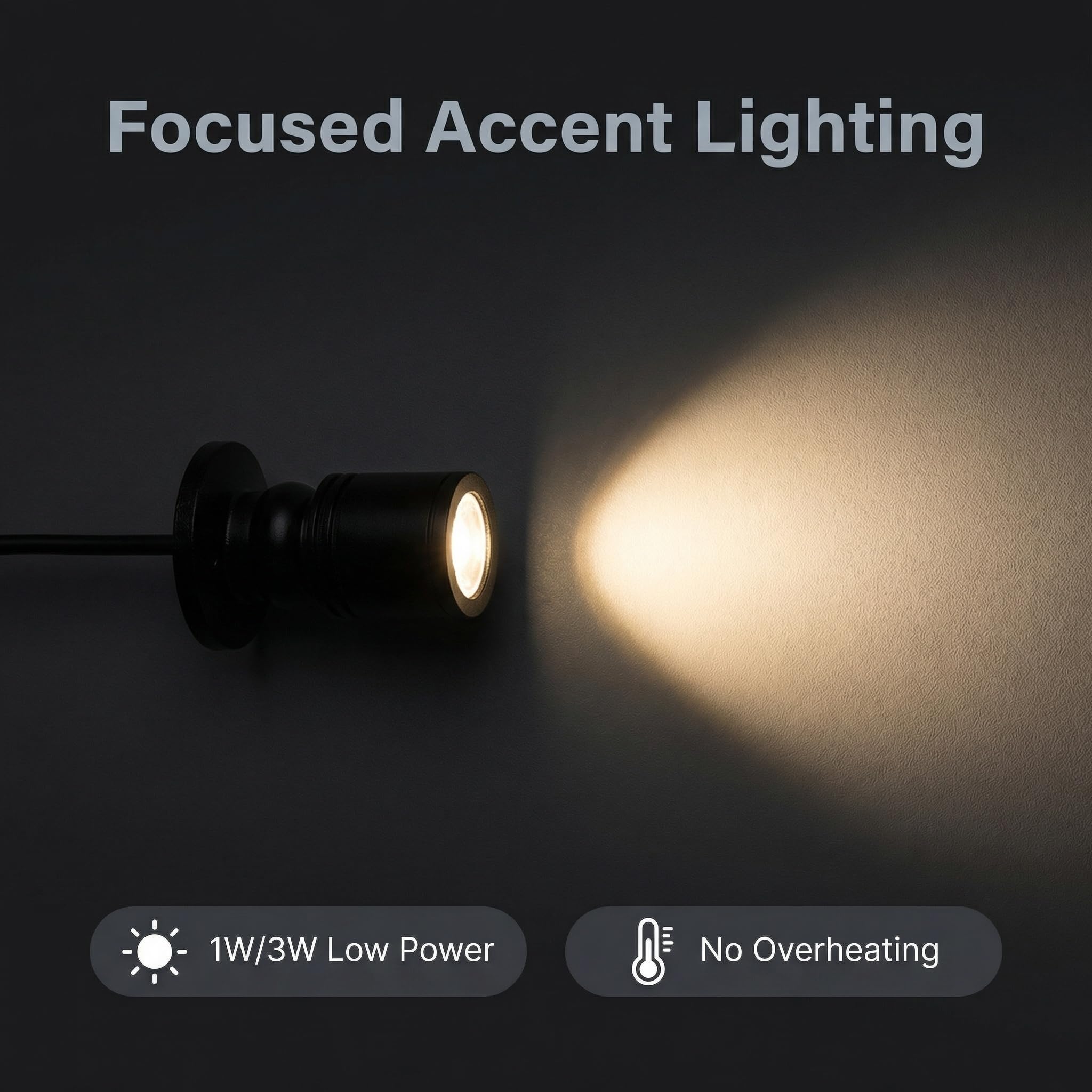 Mini Focos LED USB Regulables - 5V y Alta Iluminación con Cable de 2 Metros - Luz Blanca 6000K para Vitrinas, Gabinetes de Joyería, Porche y Decoración Interior - Diseño Moderno y Fácil Instalación