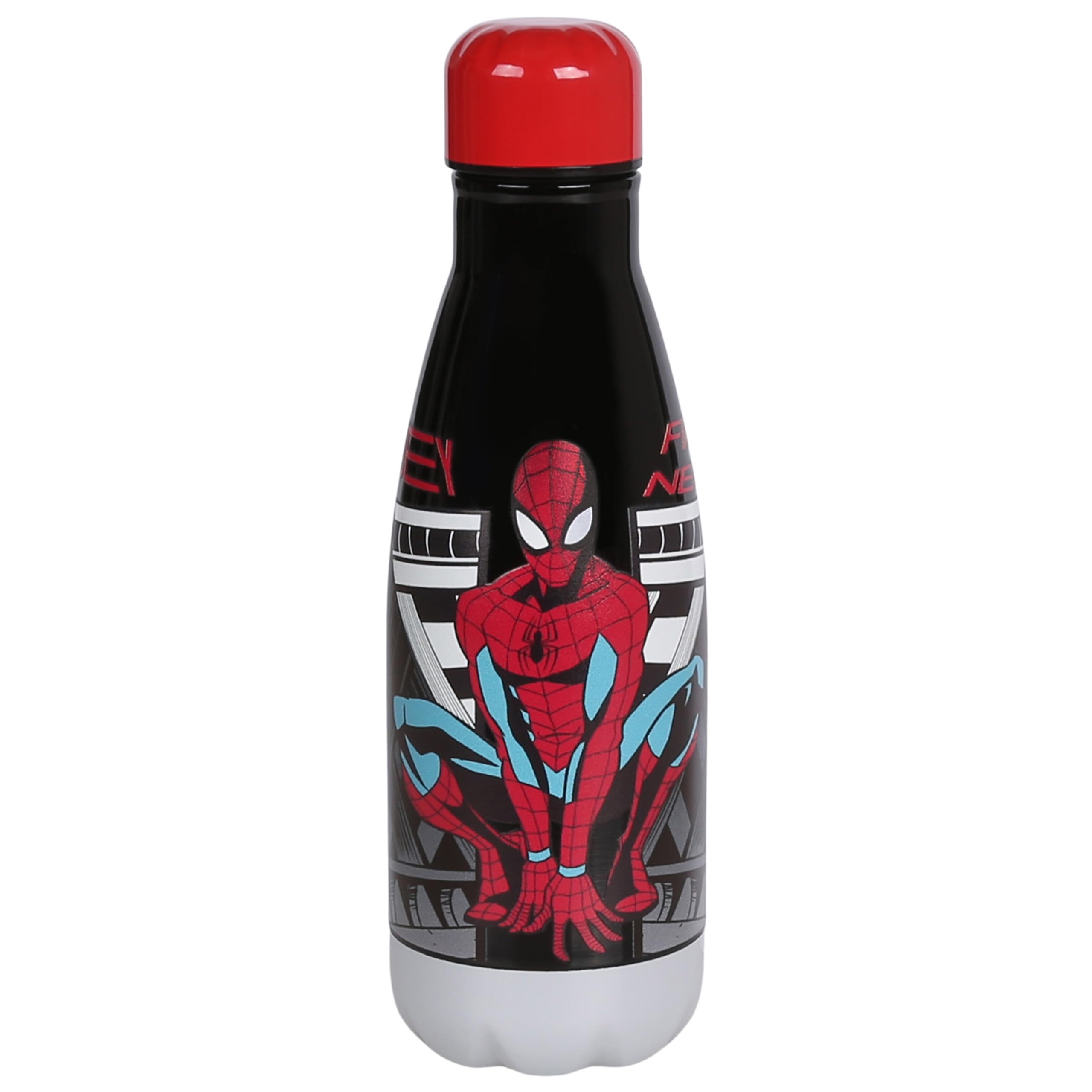Marvel Spider-Man Steel Water Bottle, Stainless Steel Bottle for BOY 500ml (Black Spider-Man)