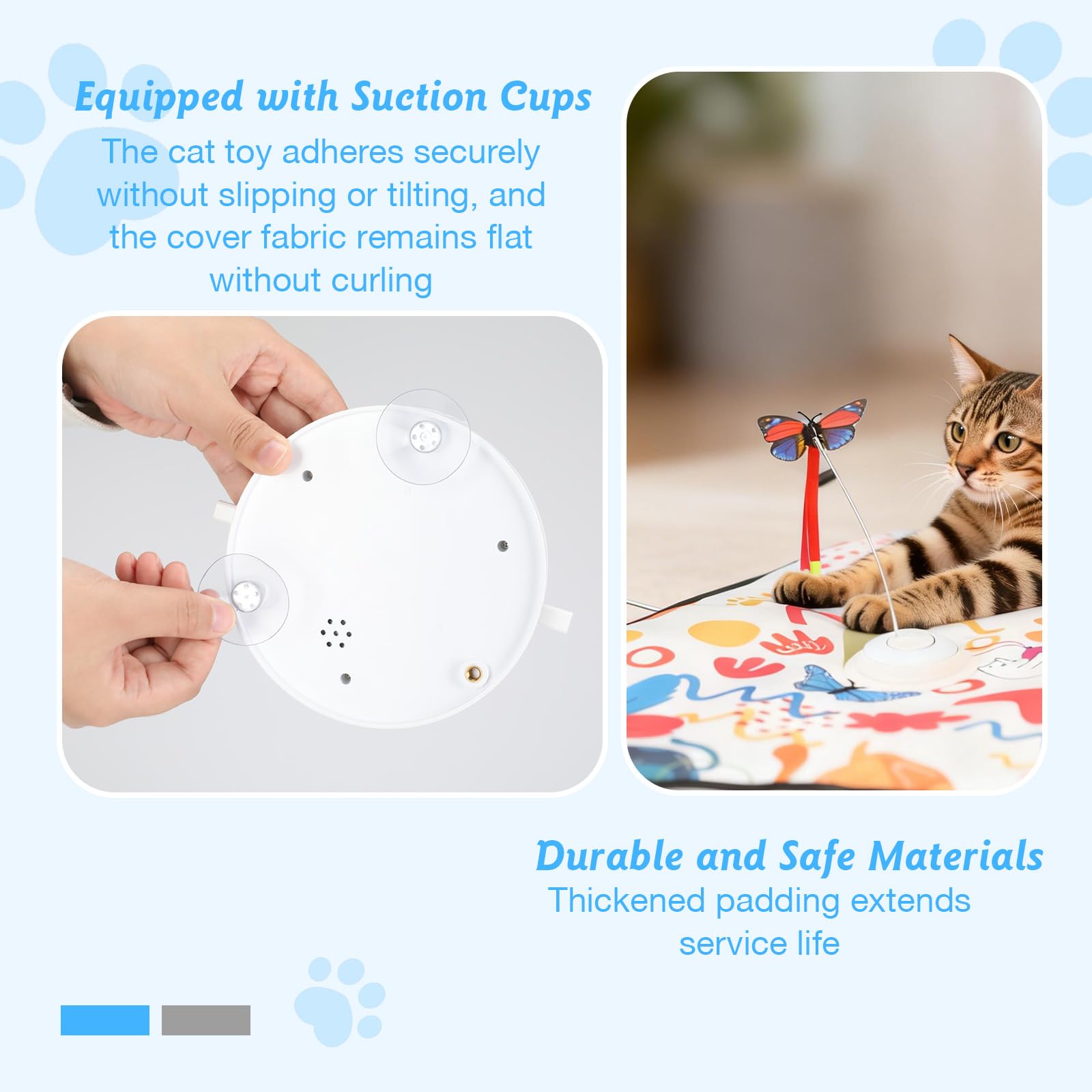 Cozary Giochi Interattivi per Gatti, Gioco Interattivo Gatto Elettrico con Piume Rimovibili, Gatto Giocattolo Automatico per Catturare Topi, Ricarica USB Cat Toys
