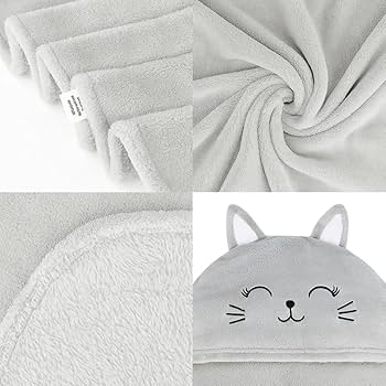 QQYXCA Couverture à Capuche Portable Paresseuse En Flanelle Polaire Et Flanelle Douce Avec Main Griffée, Cadeau Paresseux Pour Femmes, Adultes Et Enfants, 150 X 130 Cm