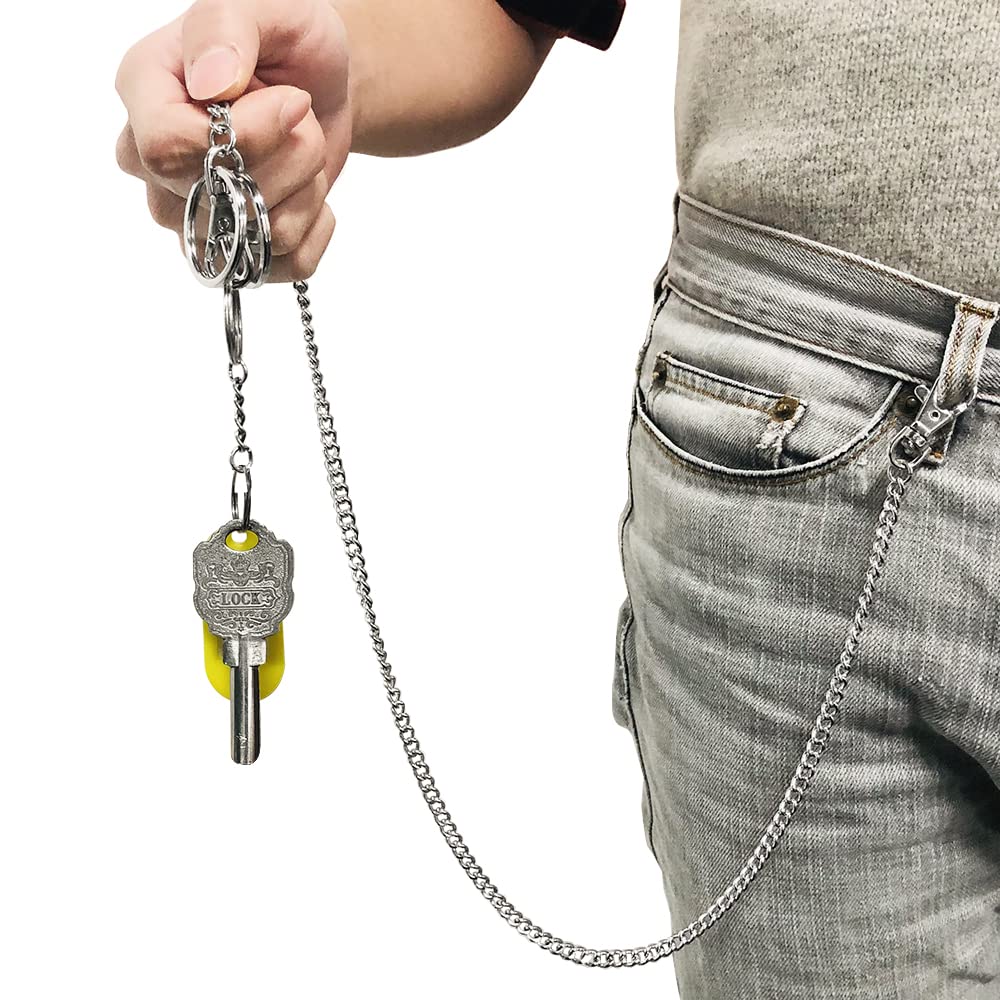 シルバー ウォレットチェーン ロブスタークラスプ Amazon.co.jp: 2ピースウォレットチェーン、LyfLuxシルバーキー