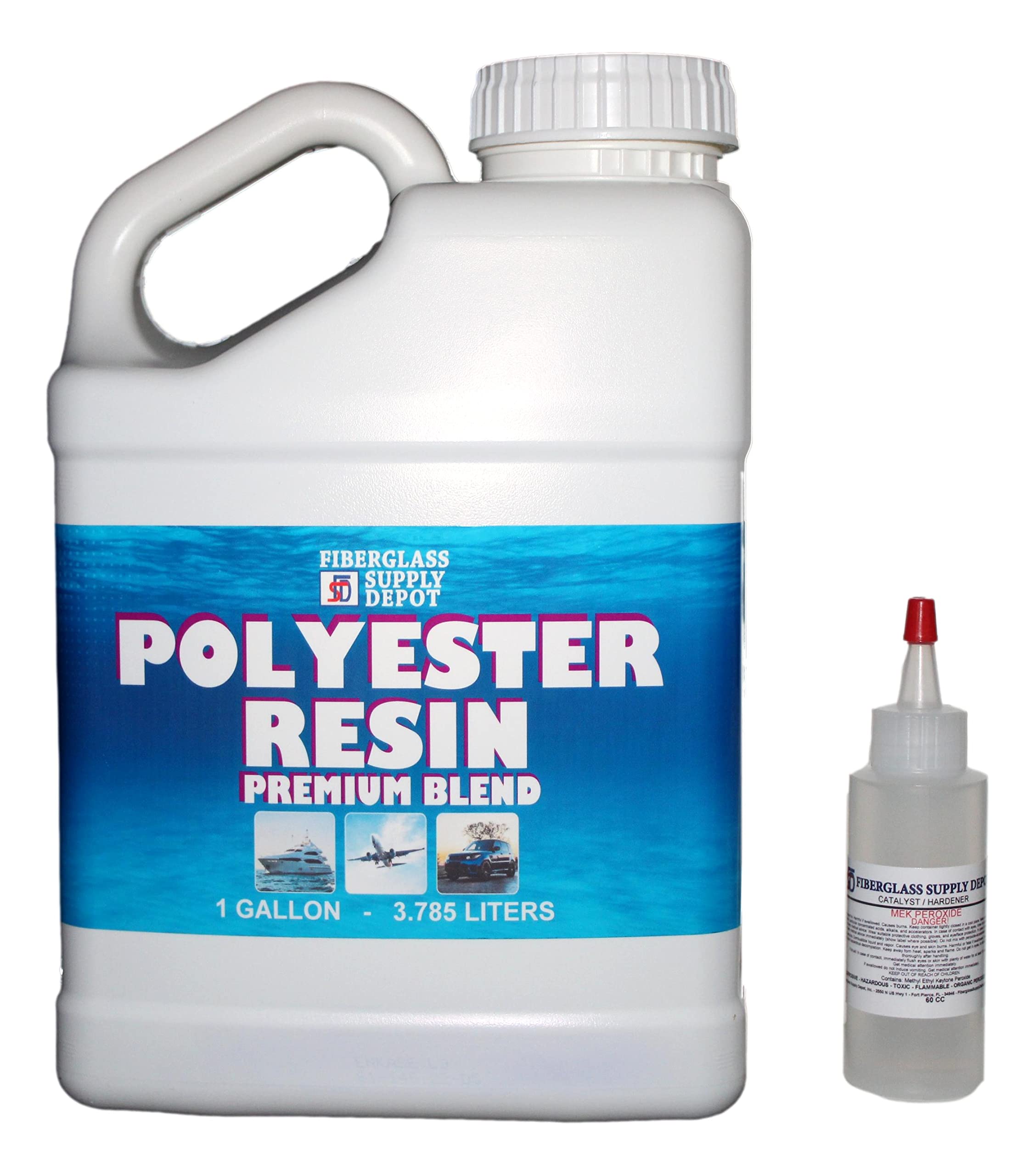 Buy Premium Polyester Resin w/Hardener for Laminating Fiberglass mat