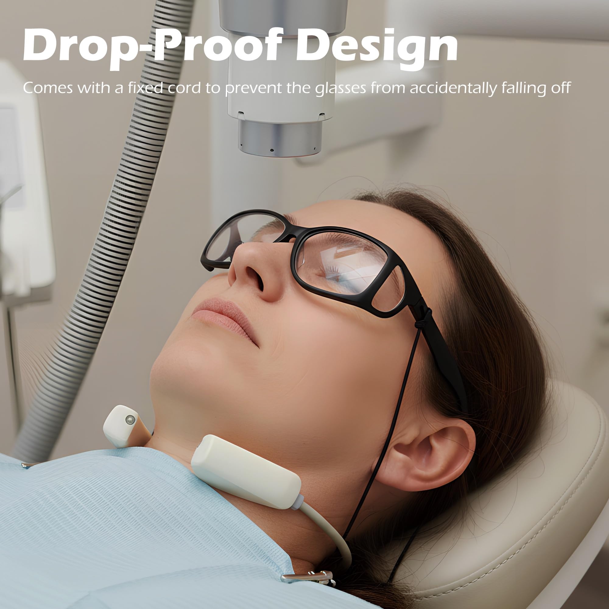 Gafas de protección de plomo de rayos X de 0,75 mmpb, gafas de seguridad ocular con protectores laterales, gafas de asistente dental de laboratorio con estuche de almacenamiento, paño de limpieza