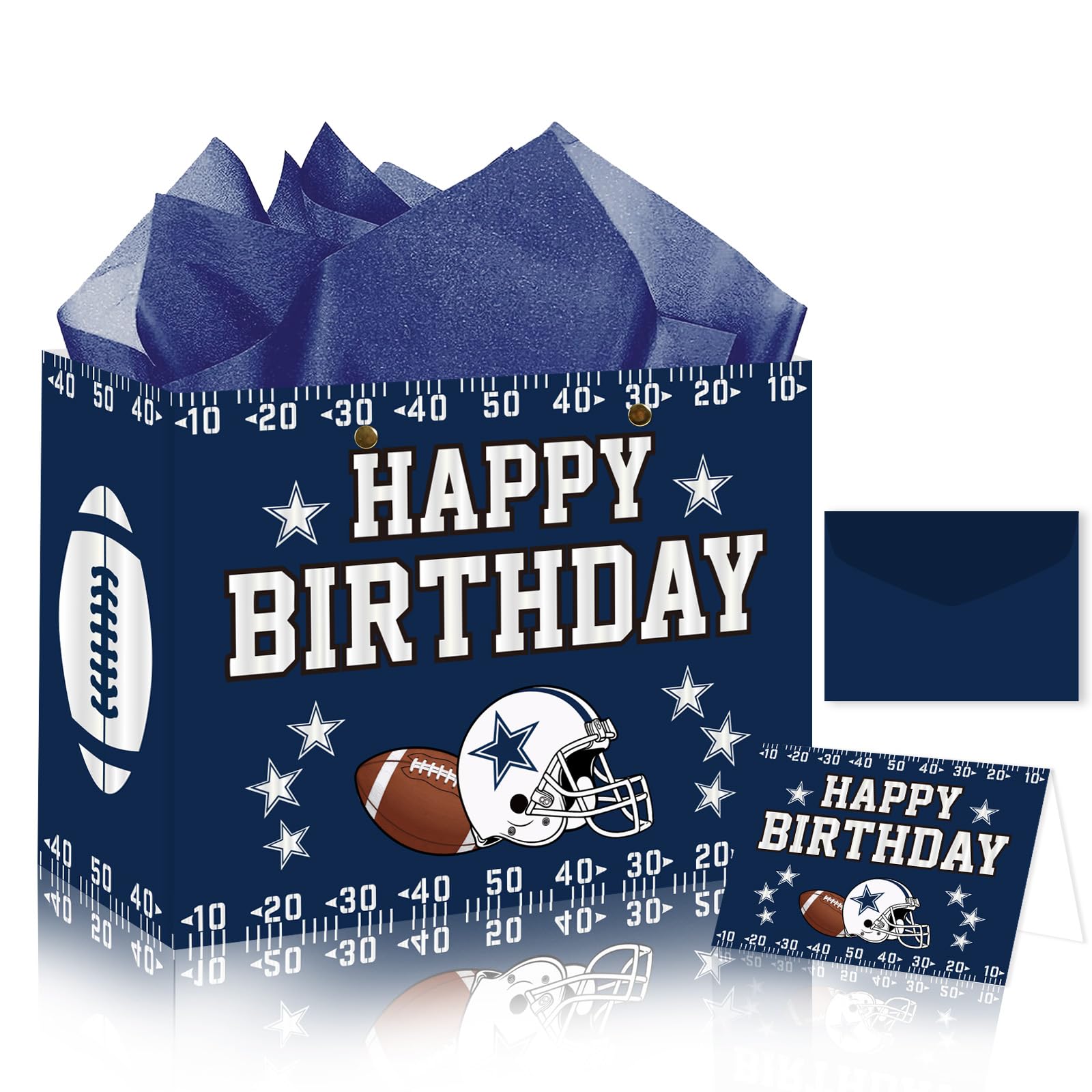 Rugby Gift Bags for Birthday - Large Paper Bag Football Birthday Party Bags