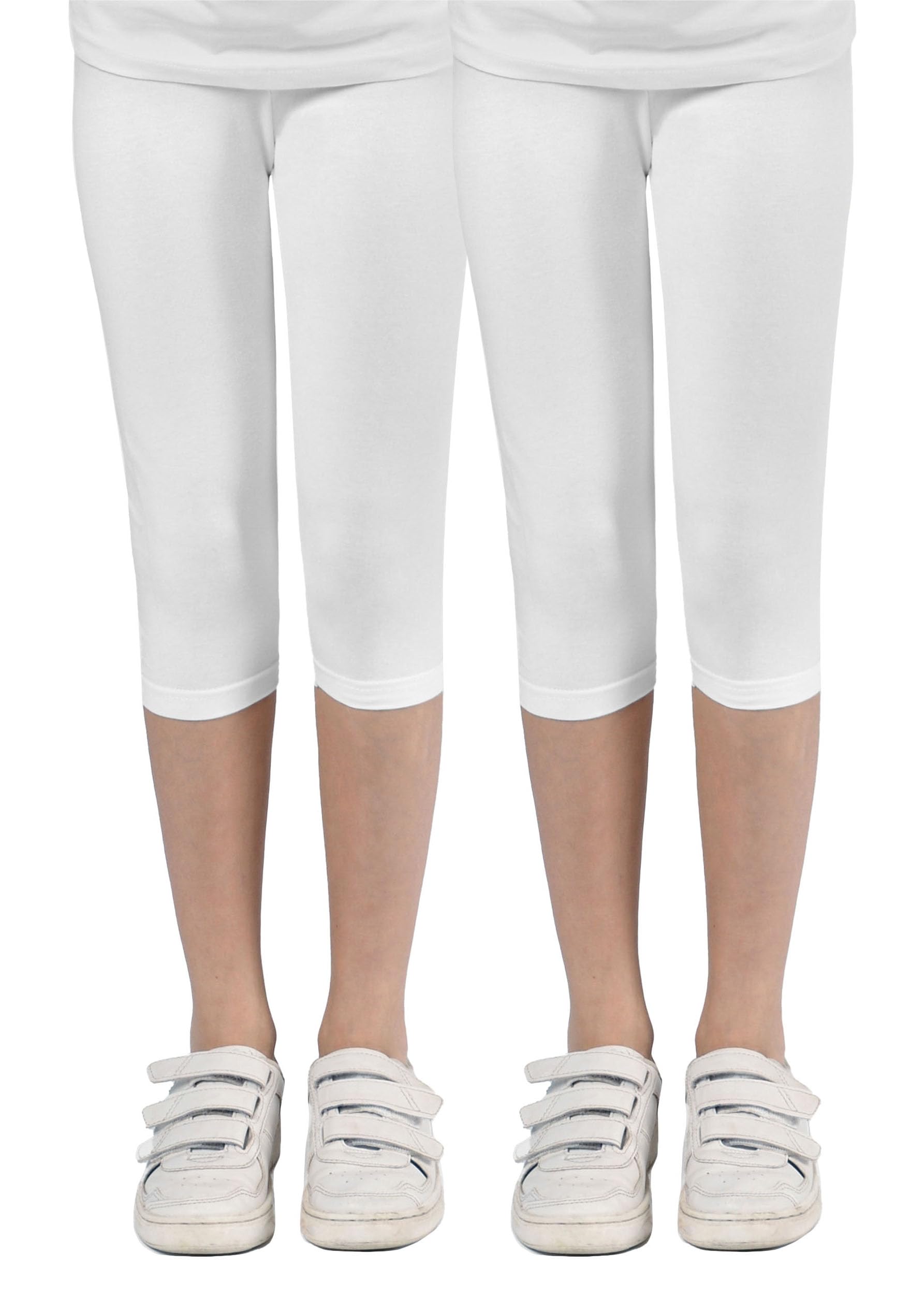 Staccato Leggings Capri para niña, básicos, elásticos, hipoalergénicos, prácticos paquetes dobles, color negro y rosa, tallas 92/98-128/134