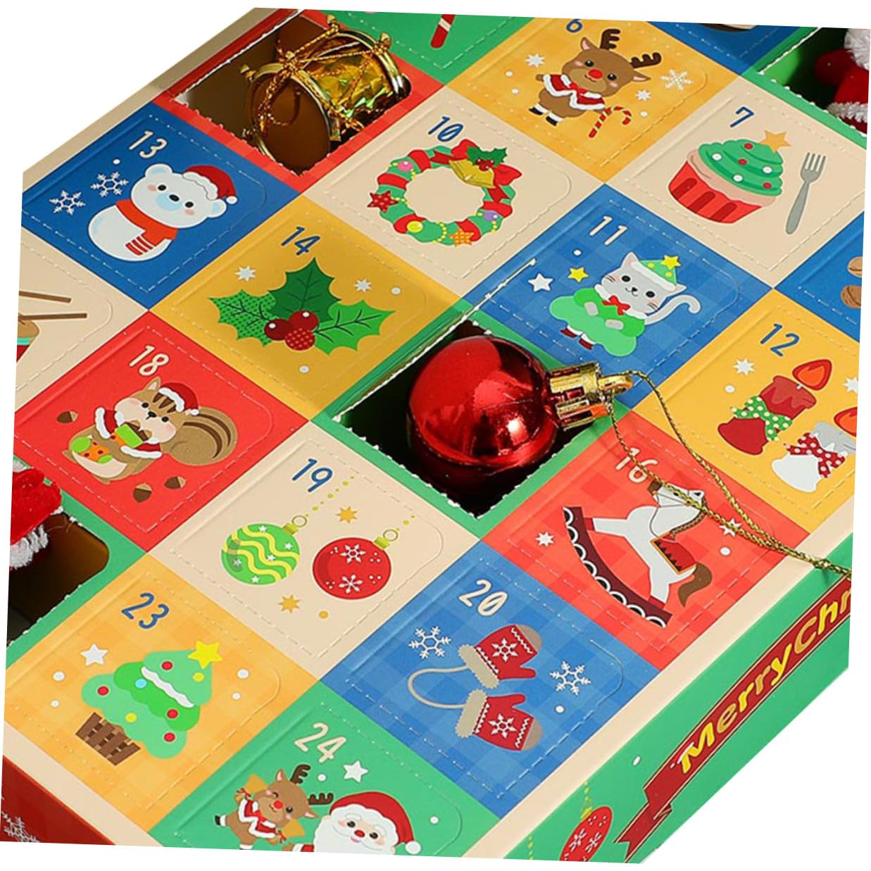 LOLIPPYY 15 Piezas Calendario de Adviento de Navidad Cajas de Papel Vacías Rellenables para Dulces y Regalos Caja de Días para Fiesta y Decoración Navideña DIY