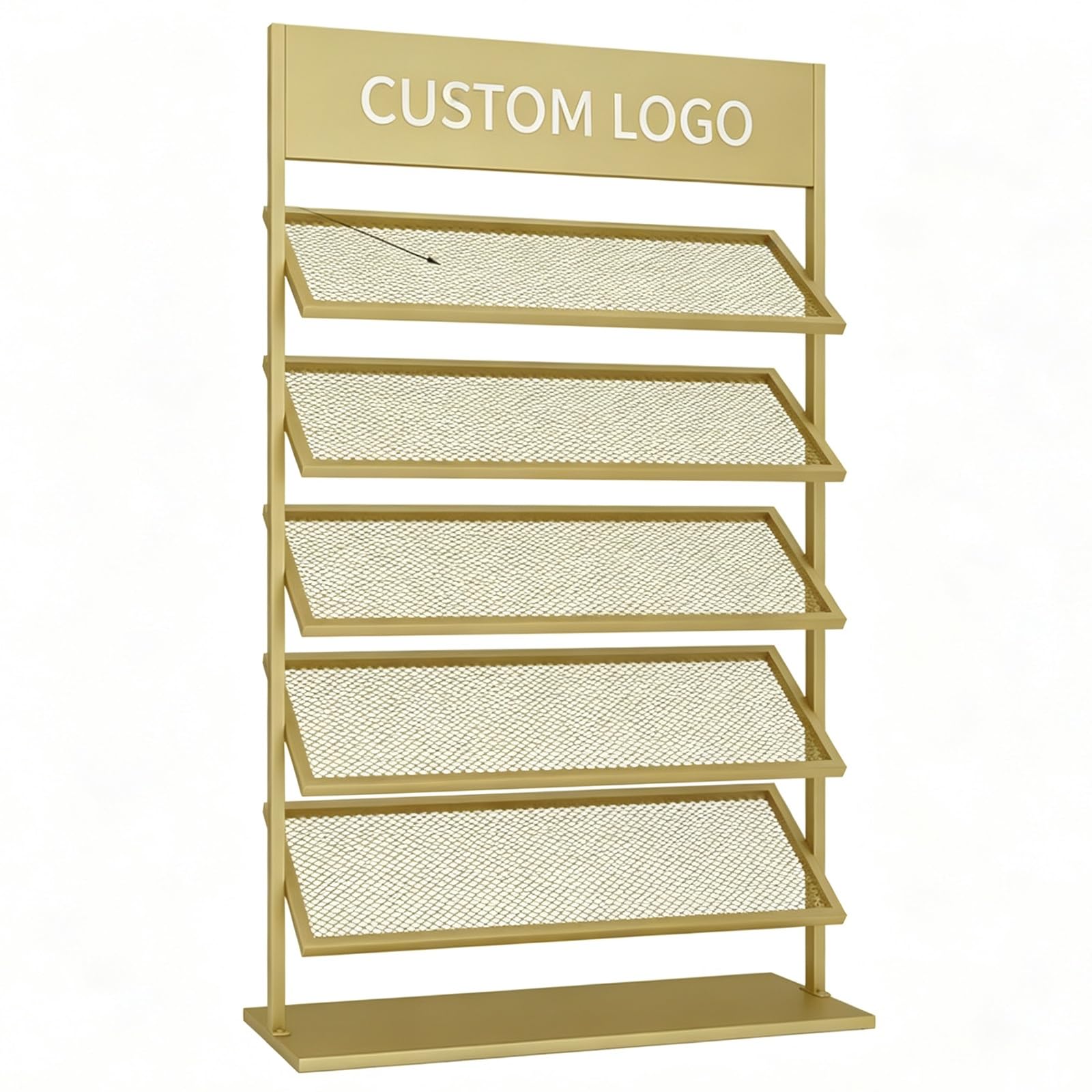 XKSJCDR Tile Sample Display Stand, 5-Tier Inclined Mesh Storage