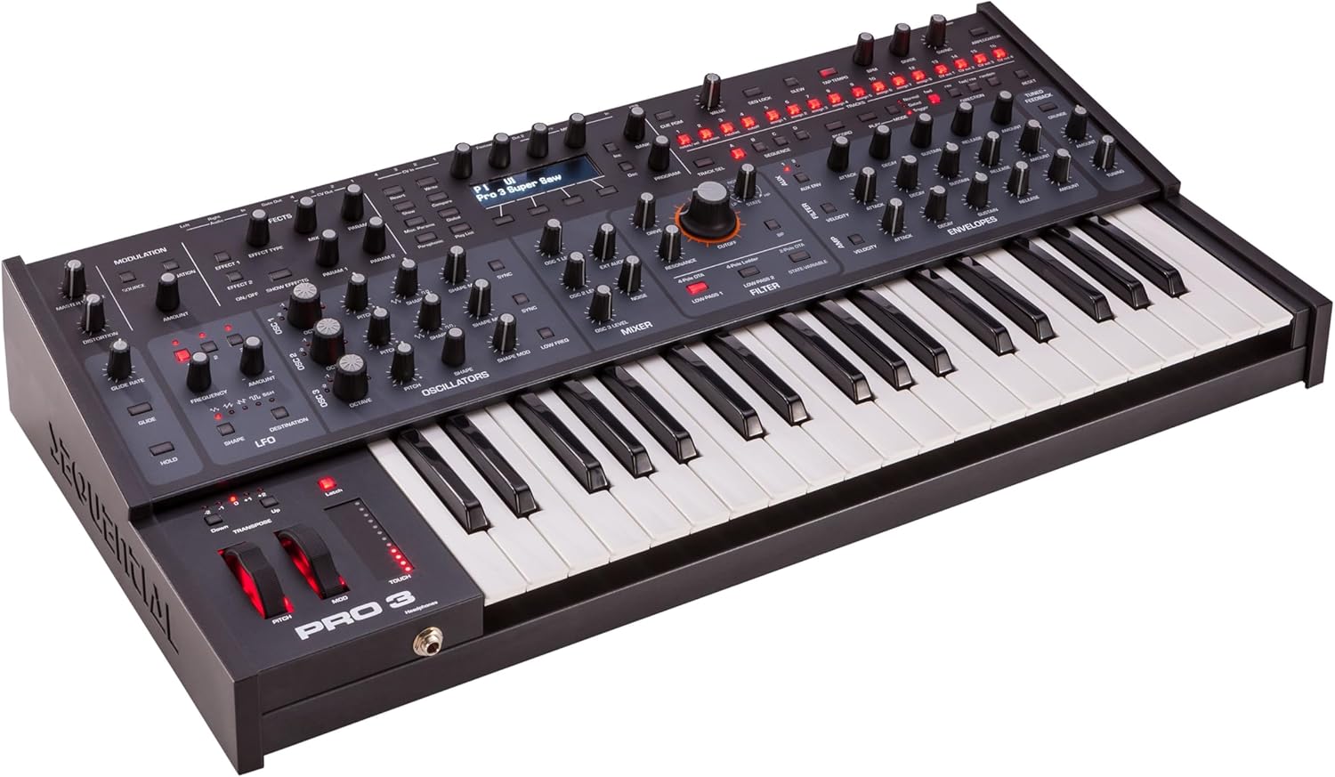 Sequential Pro 3 Multi-filter Monosynth angled view